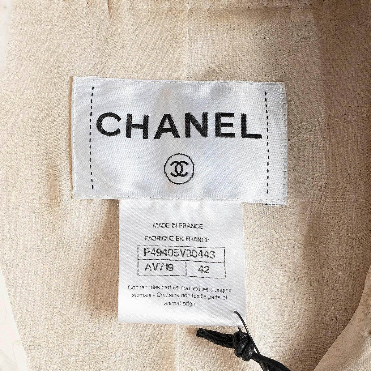 CHANEL cream white wool 2014 14A DALLAS PETER PAN Jacket 42 L 4