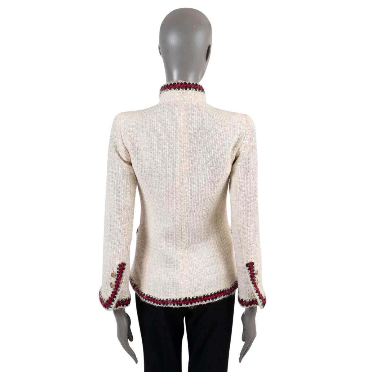 CHANEL Cremefarbene Tweedjacke aus Wolle 2010 10A SHANGHAI 36 XS Damen im Angebot