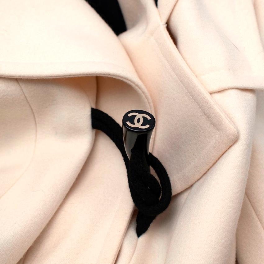 Beige Chanel Cream Wool Duffle Coat For Sale