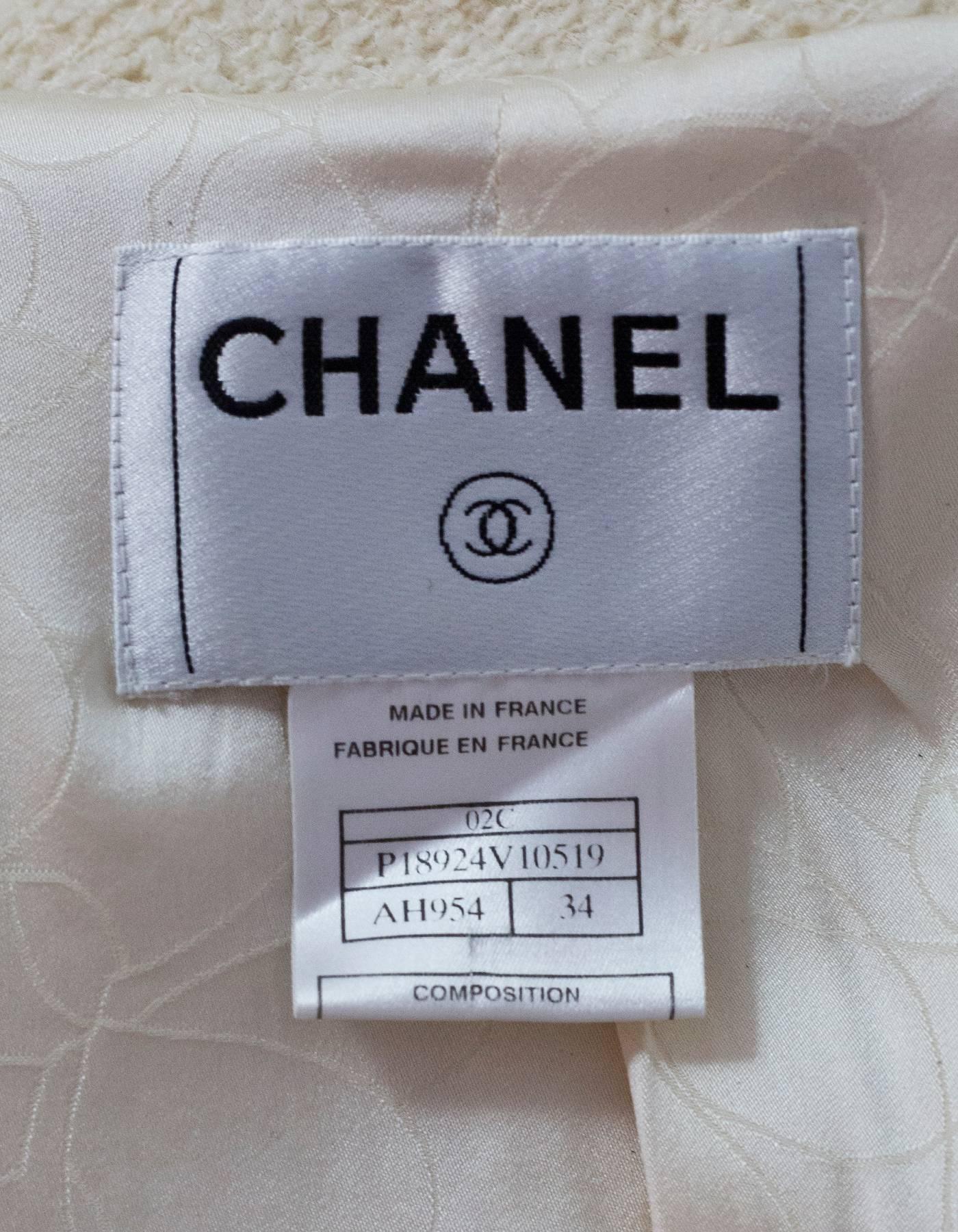 Chanel Cream Wool Jacket Sz FR34 2