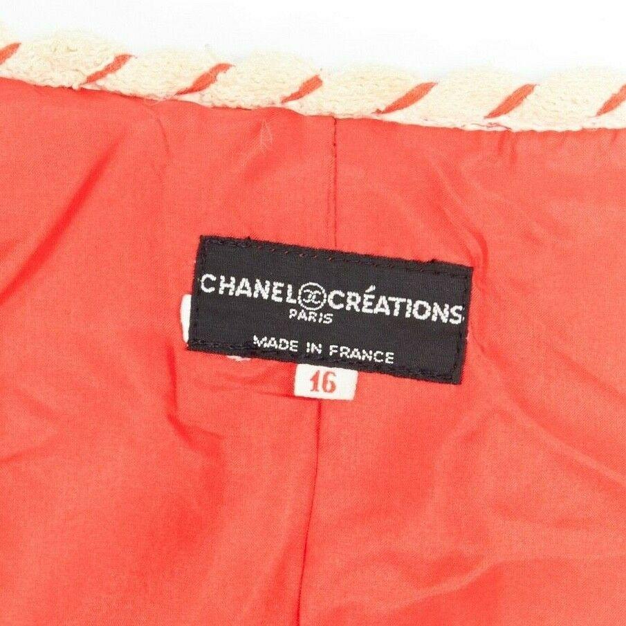 CHANEL CREATIONS  Vintage 1970's red orange quilted lining  trim jacket US16 XL 4