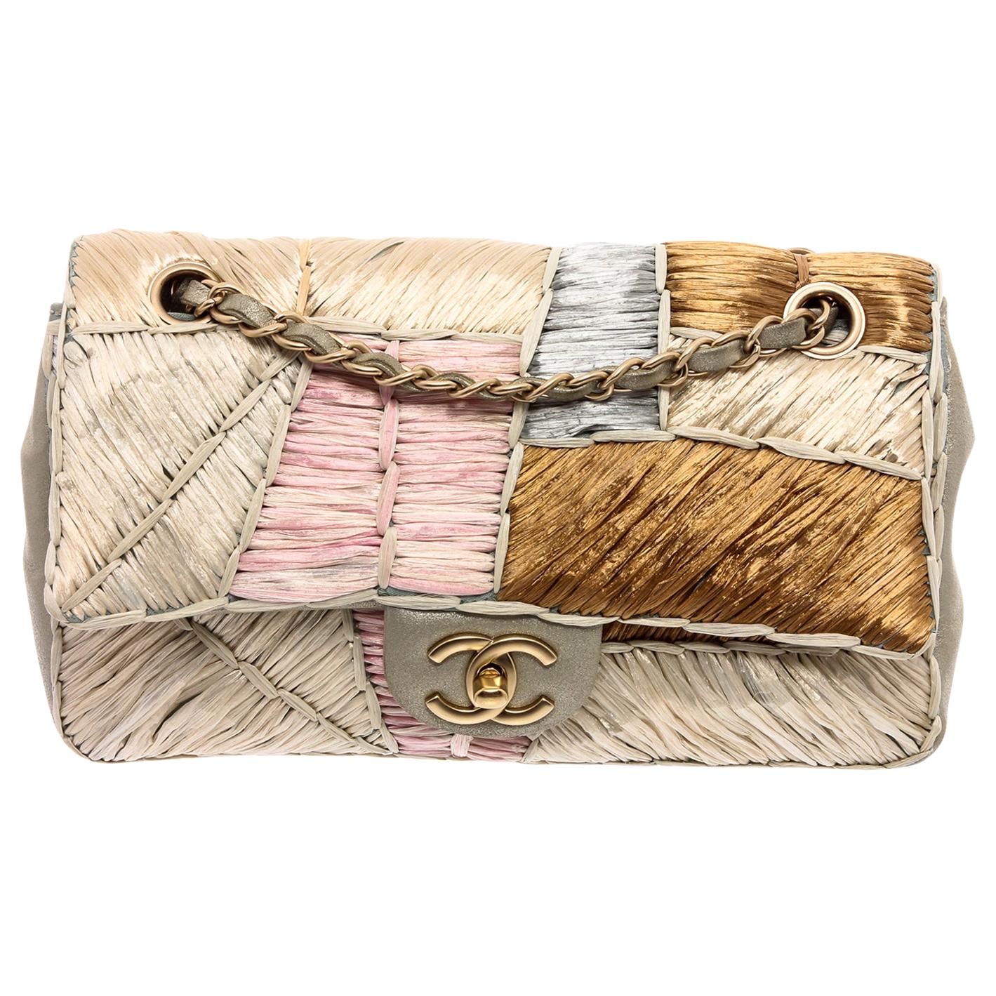 Sold at Auction: Chanel Multi-Color Suede Patchwork Flap Bag