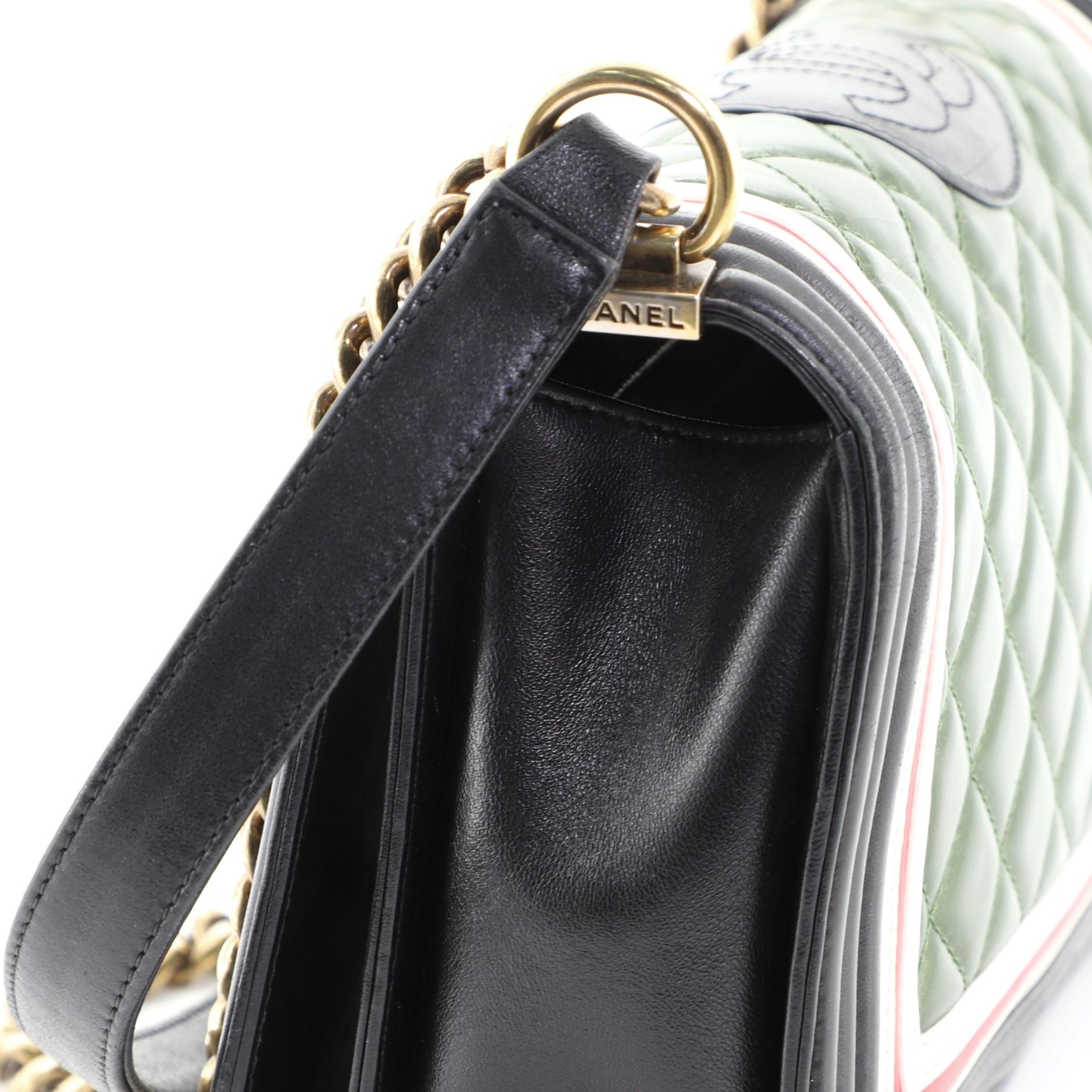 Chanel Crest Boy Flap Bag Quilted Lambskin New Medium 3