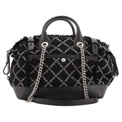 Chanel Crest Trip Bowling Bag Tweed and Caviar Medium