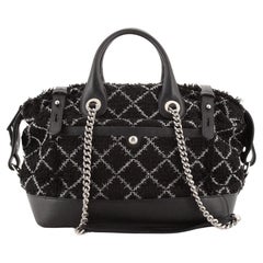 Chanel Crest Trip Bowling Bag Tweed and Caviar Medium