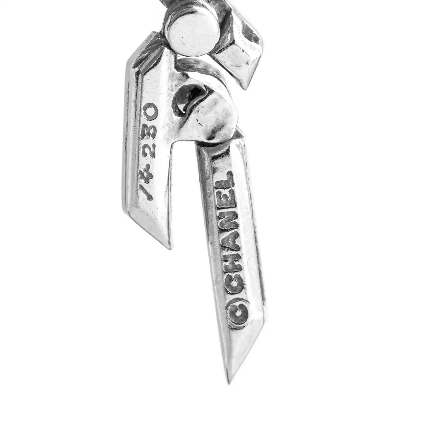 Chanel Cristaux Glaces Diamond 18K White Gold Necklace Earrings For Sale 2