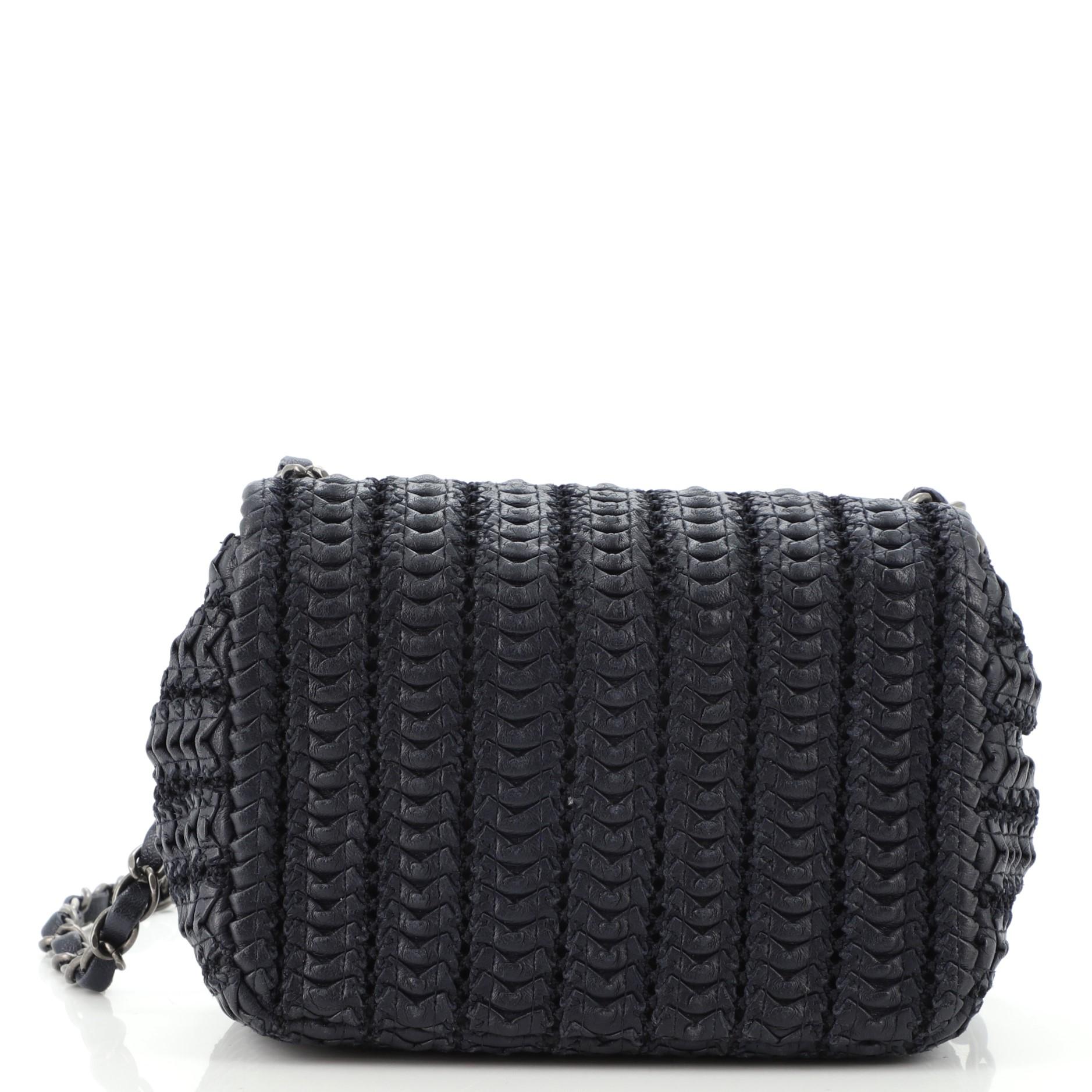 Chanel Crochet Flap Bag Lambskin Small In Good Condition In NY, NY