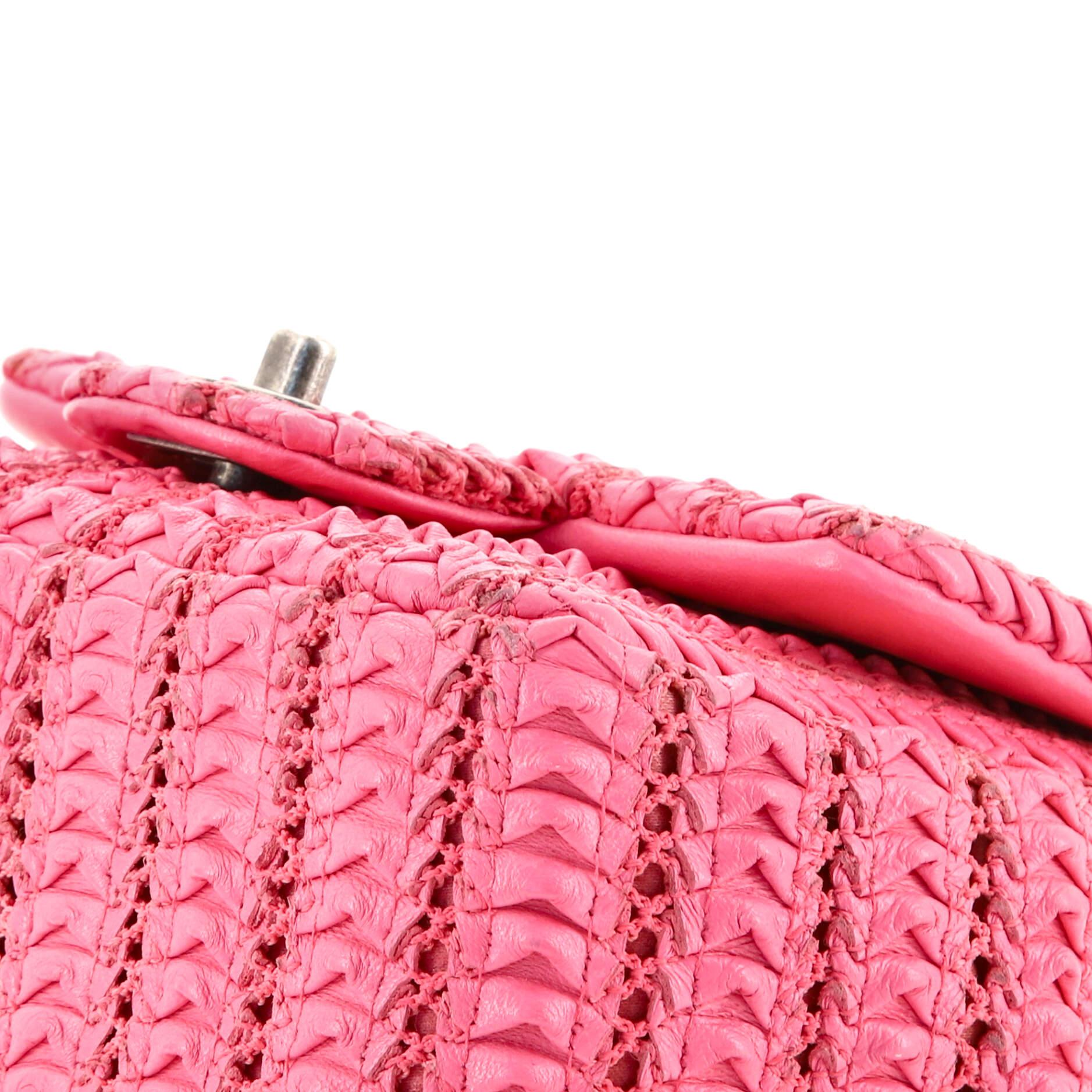 Women's or Men's Chanel Crochet Flap Bag Lambskin Small