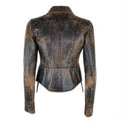 Chanel Croco Embossed Distressed Jacket
