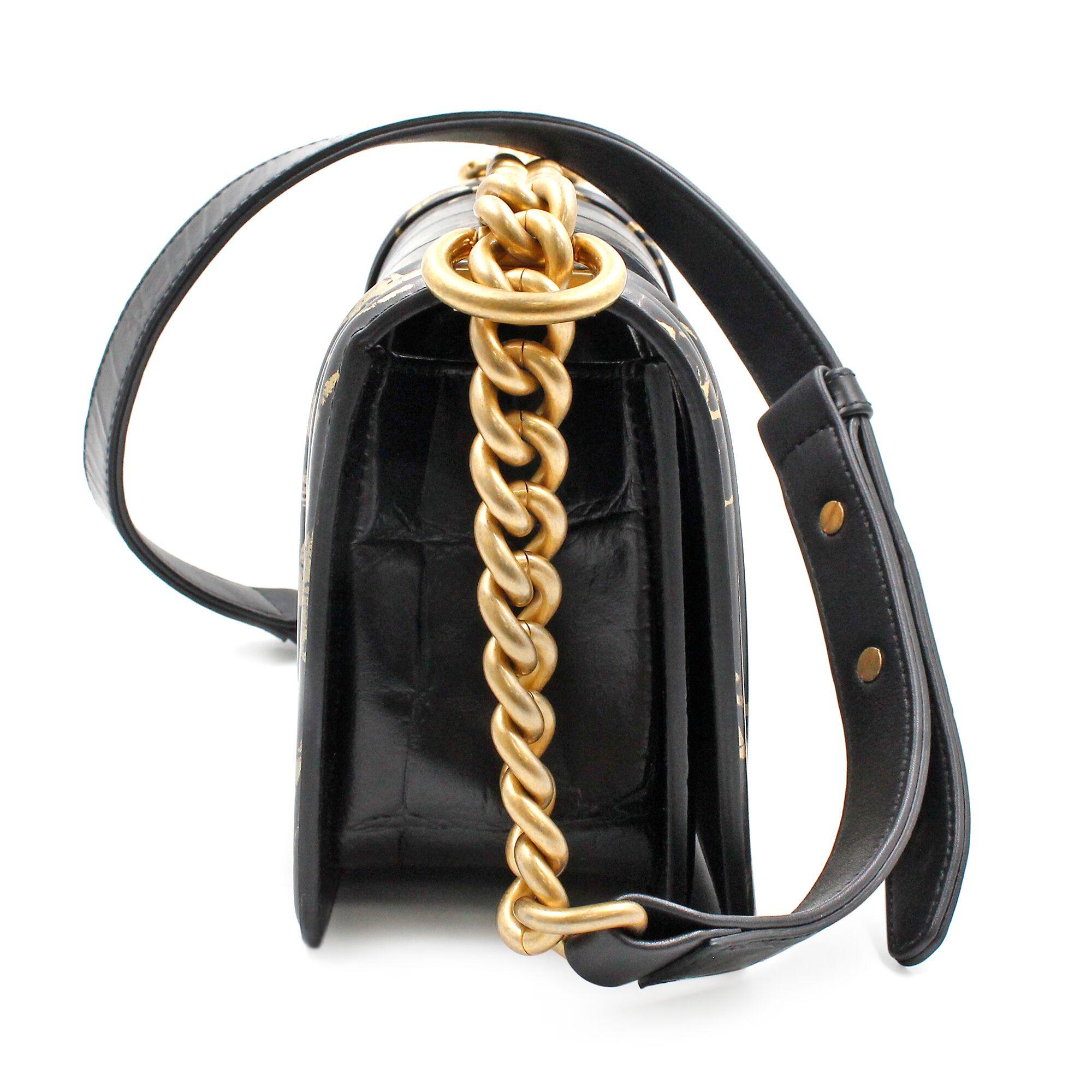 chanel crocodile boy bag