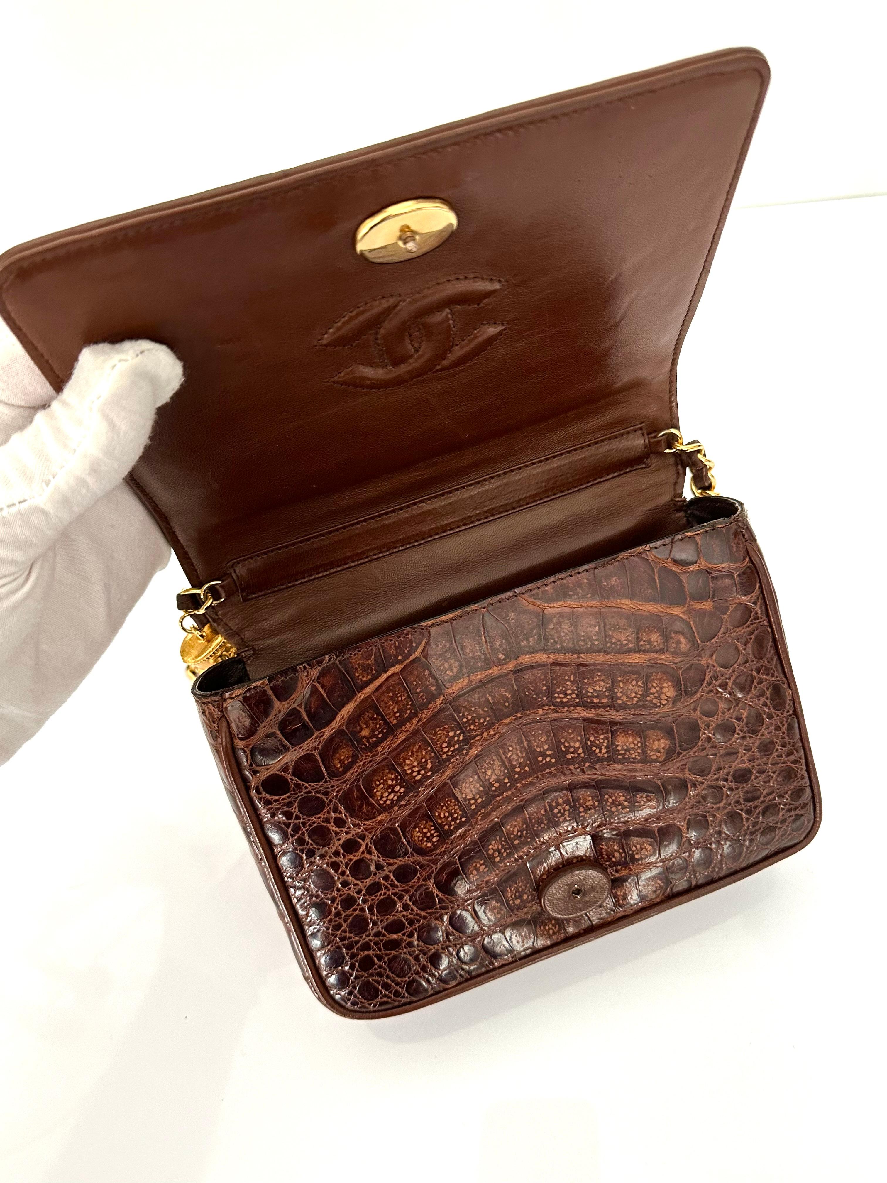 Chanel Crocodile Flap Bag  For Sale 7
