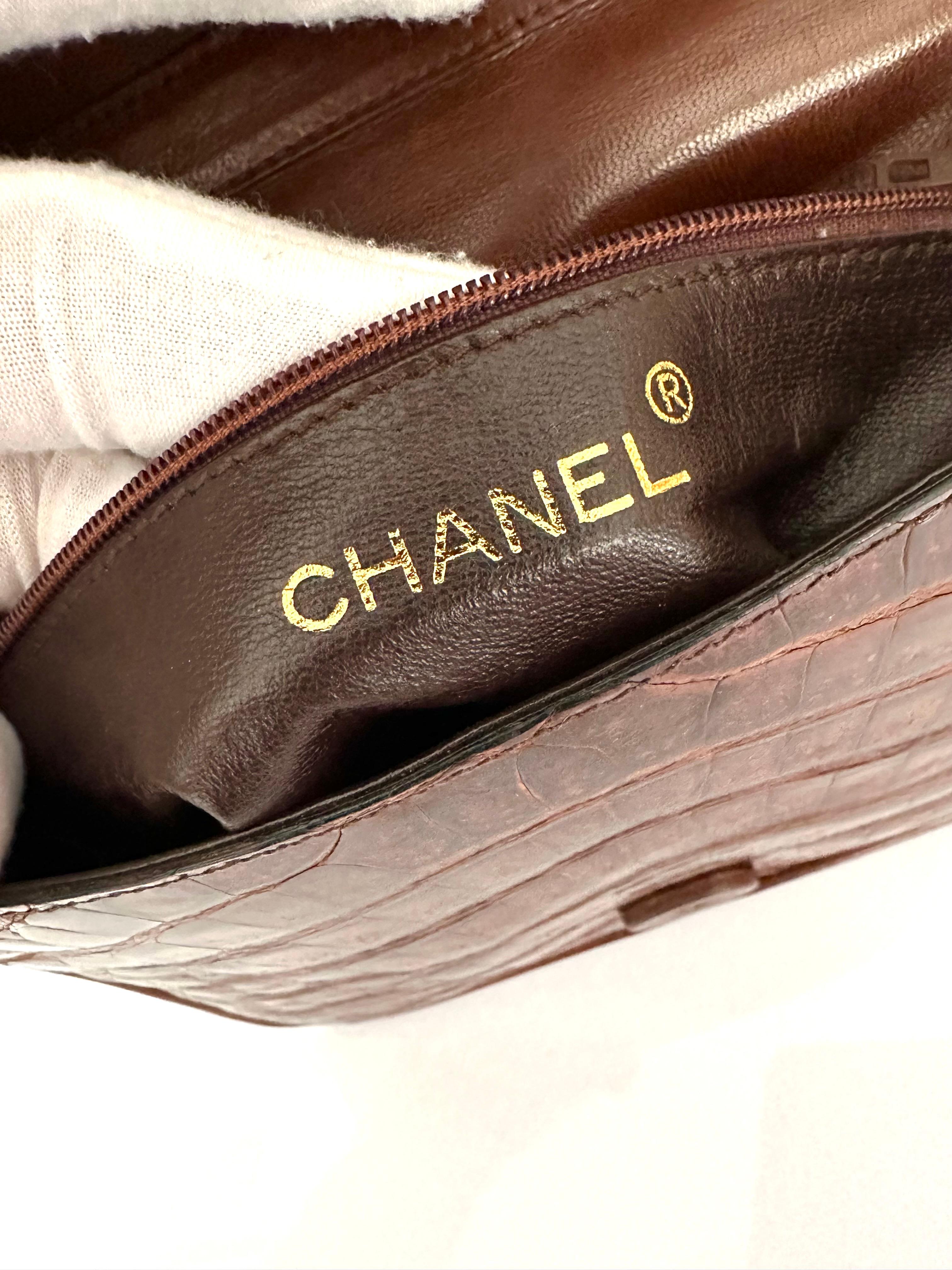 Chanel Crocodile Flap Bag  For Sale 9