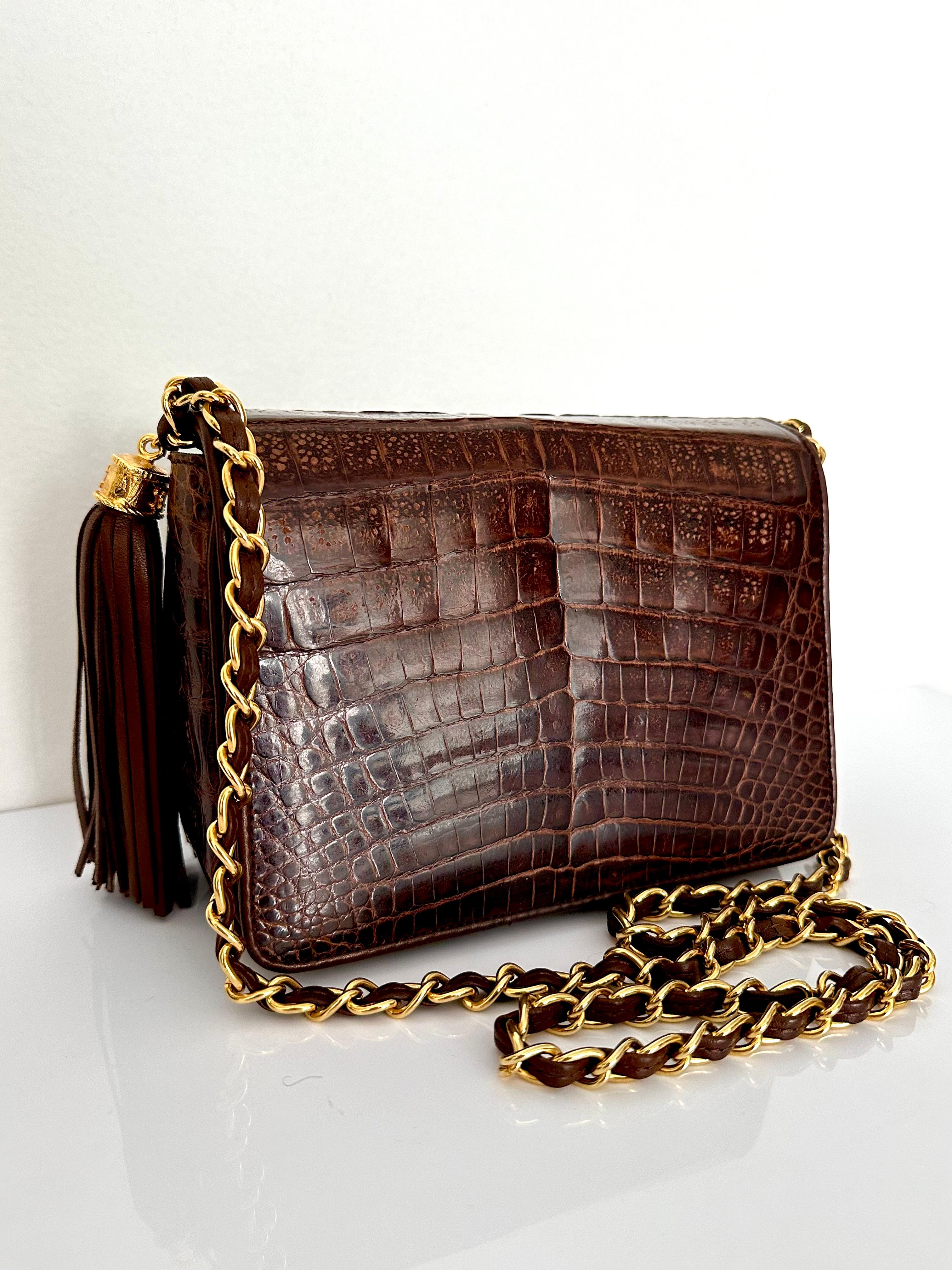 Chanel Crocodile Flap Bag  In Excellent Condition For Sale In Jackson, TN