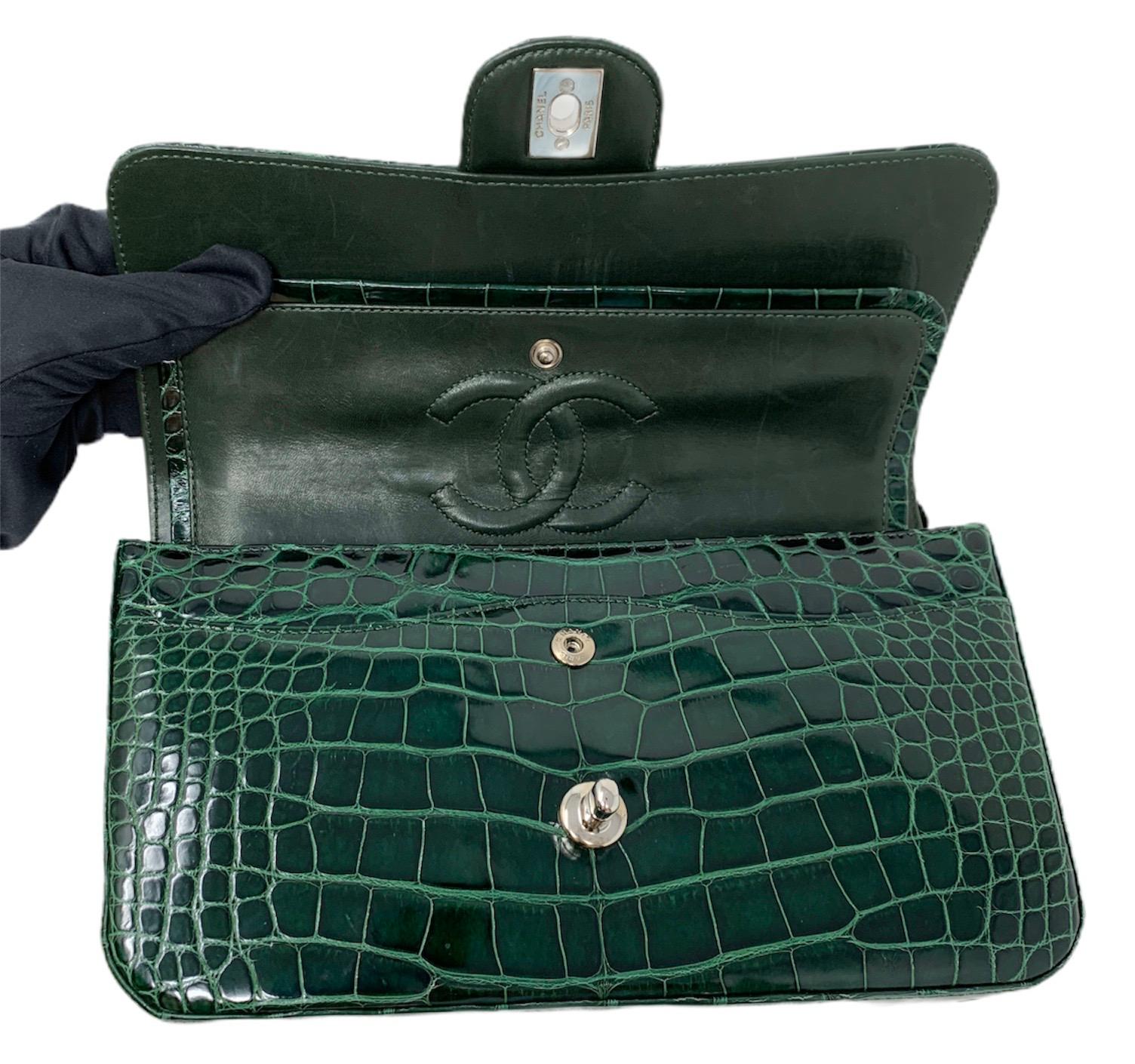 CHANEL Crocodile Green Classique bag , 2011 5