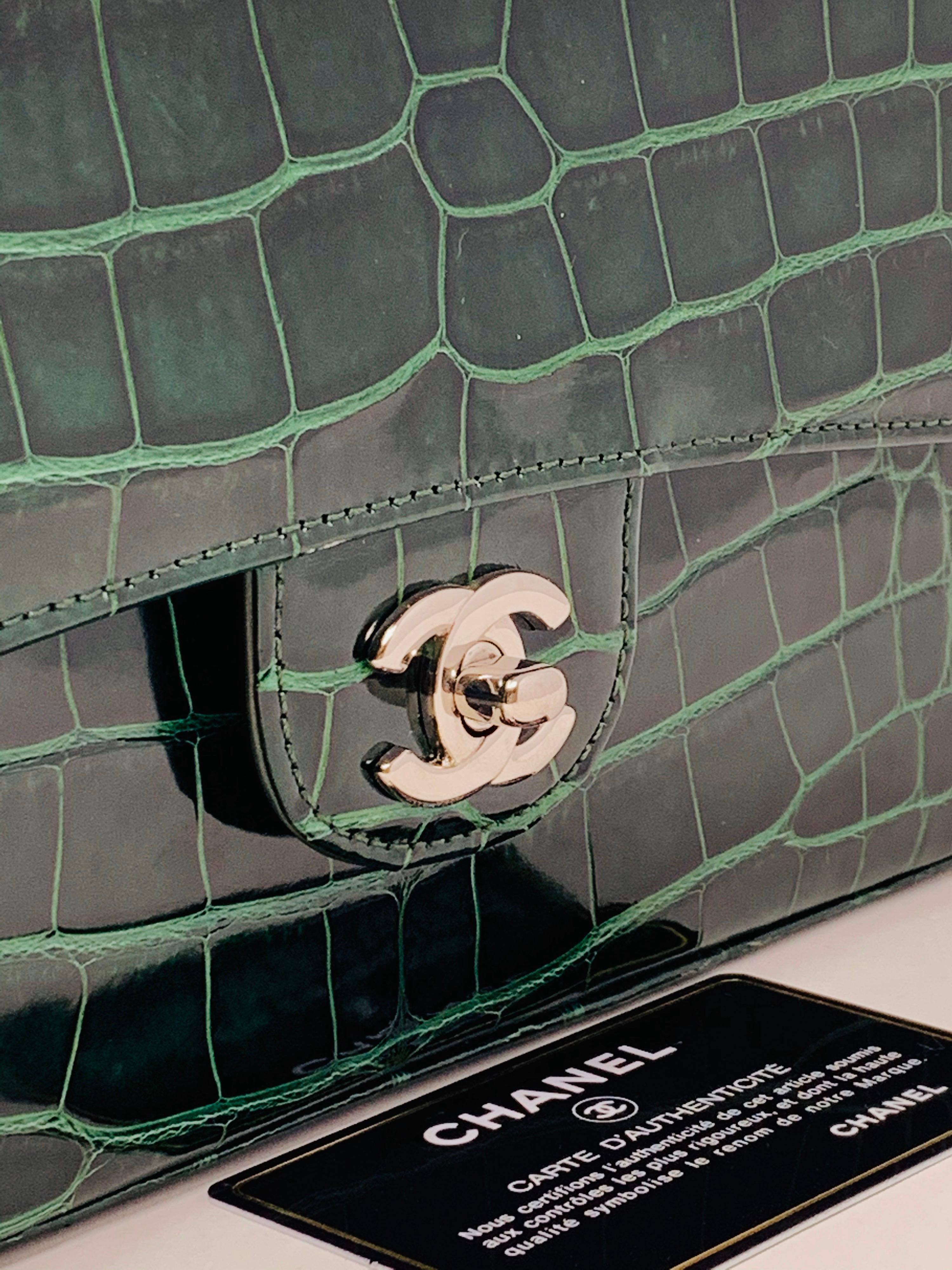 CHANEL Crocodile Green Classique bag , 2011 6