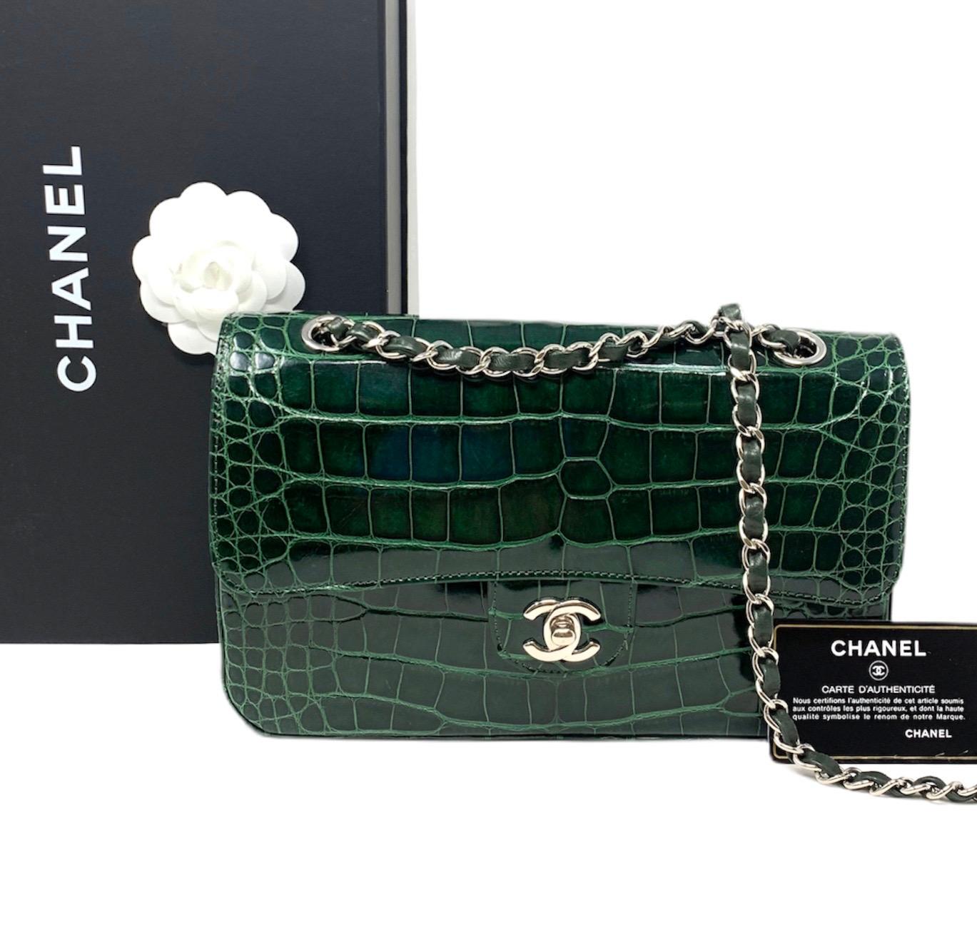 CHANEL Crocodile Green Classique bag , 2011  7