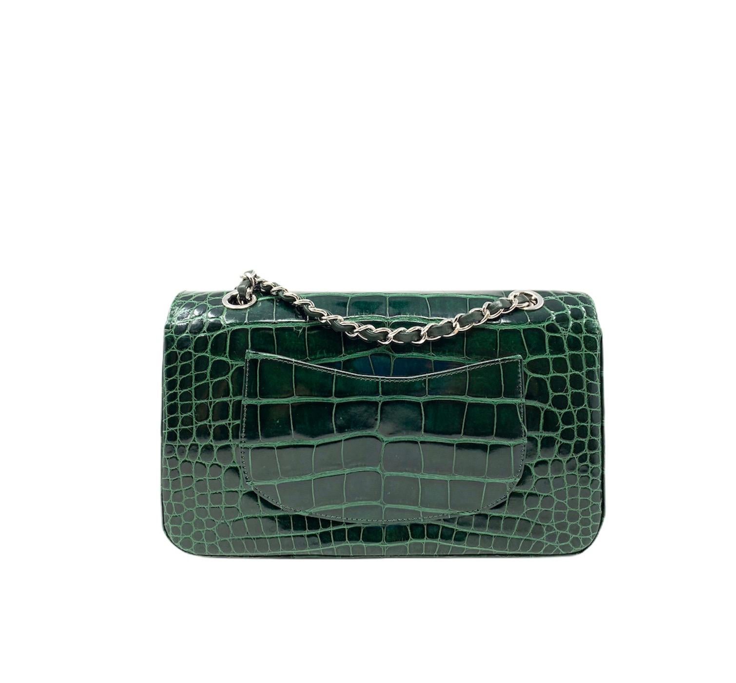 Black CHANEL Crocodile Green Classique bag , 2011 