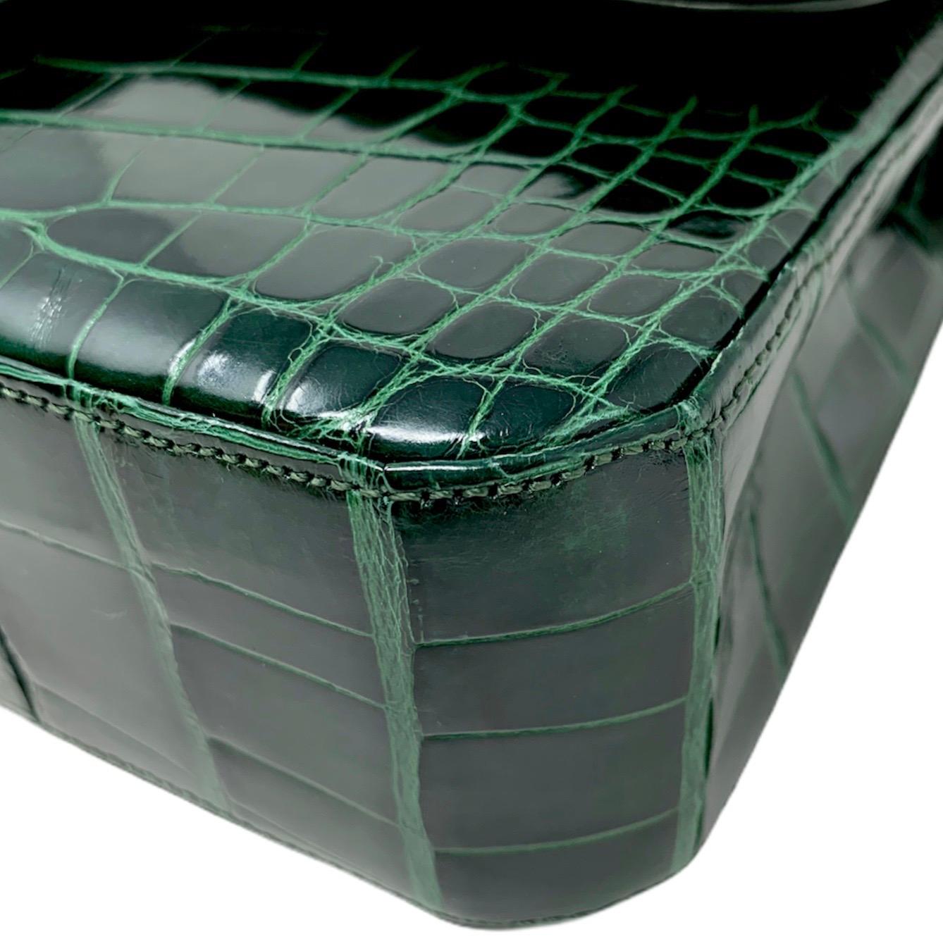 CHANEL Crocodile Green Classique bag , 2011  3