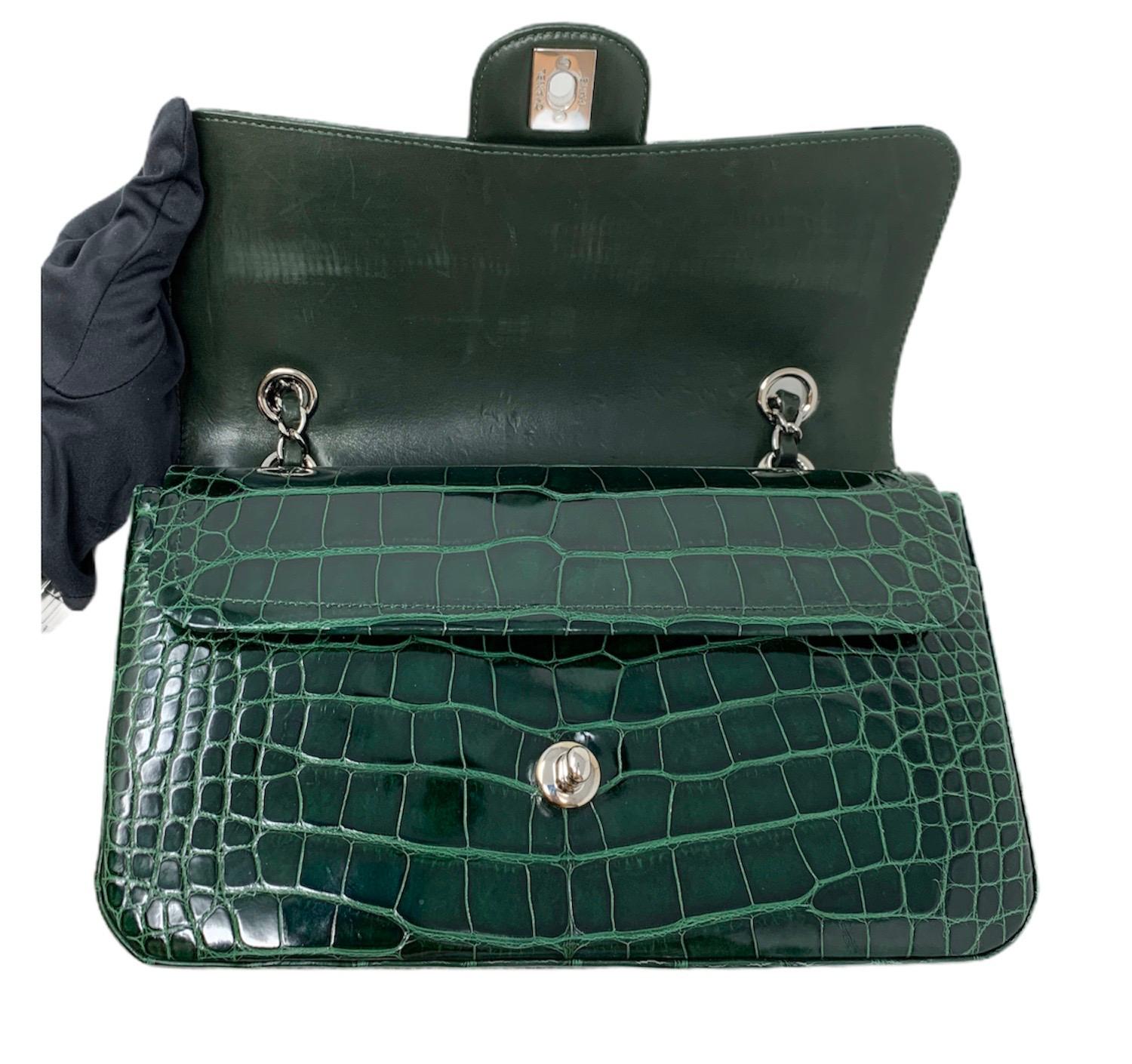 CHANEL Crocodile Green Classique bag , 2011  4