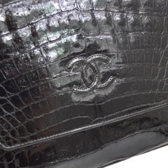 Chanel Crocodile Leather Gold Evening Small Party Shoulder Flap Bag