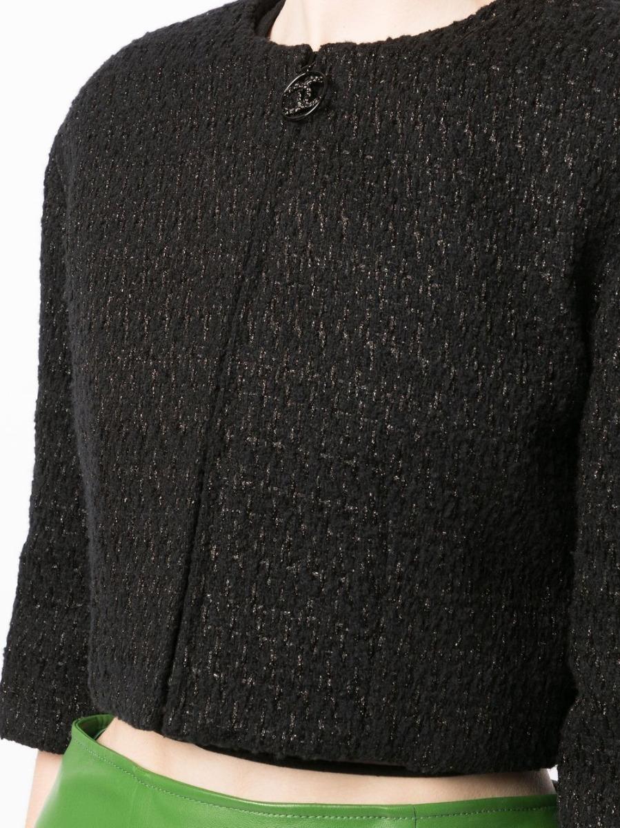 black tweed cropped jacket