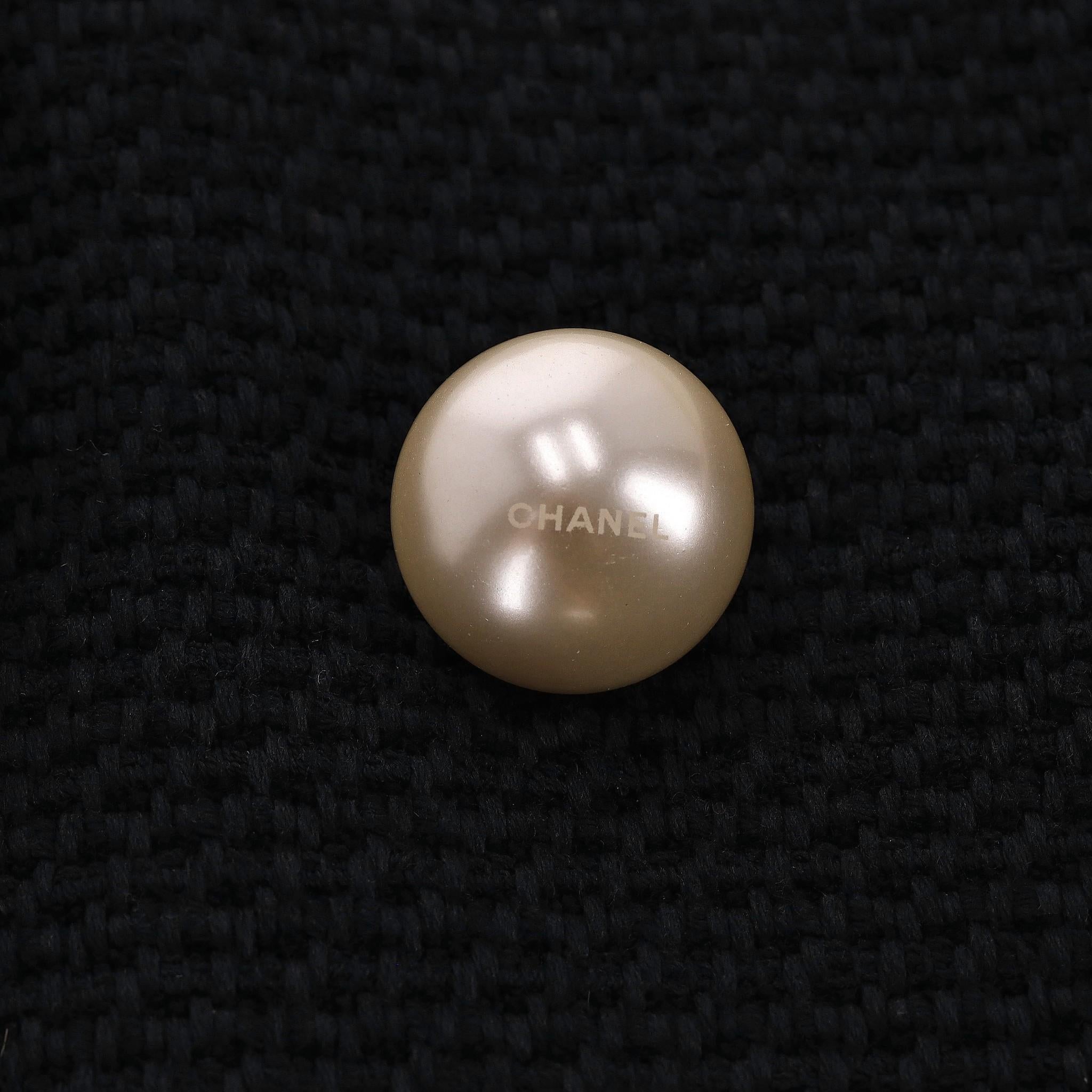 Women's Chanel Cropped Cotton Jacket With Pearl Buttons For Sale