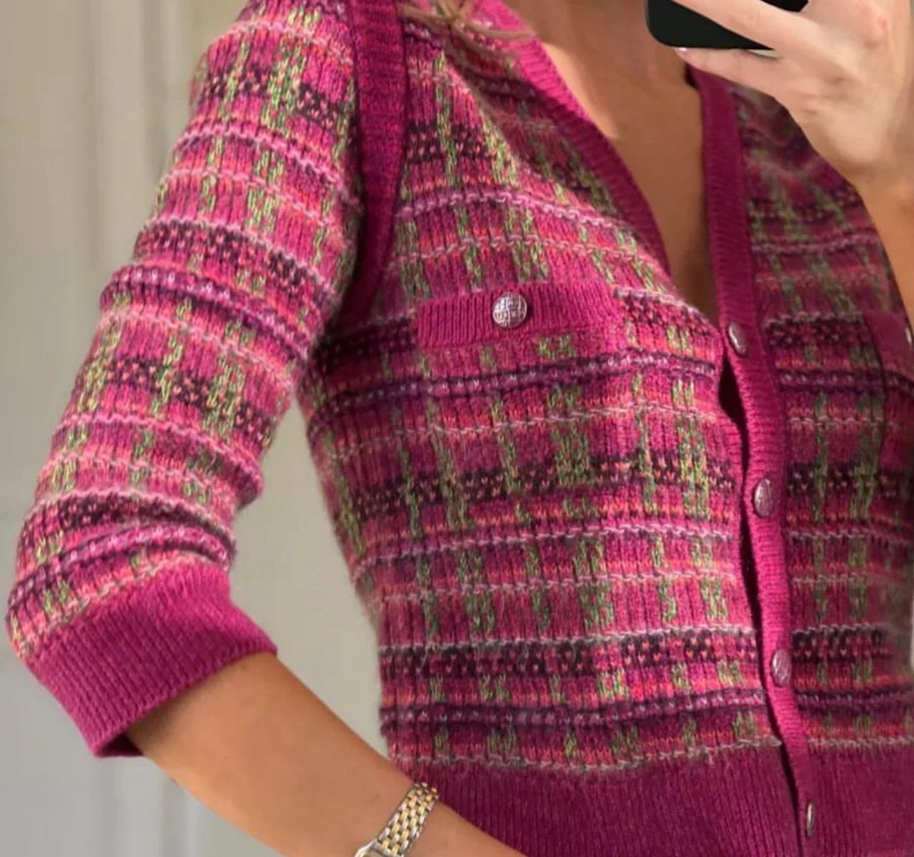 Chanel Cropped Striped Cardigan 2