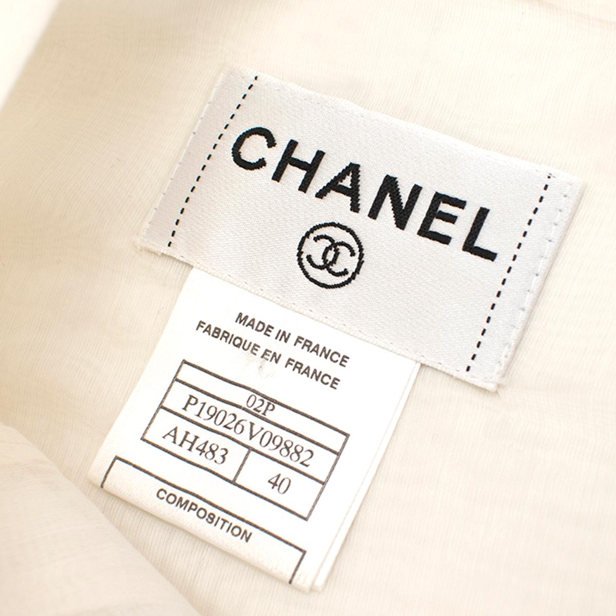 Chanel Cropped White Pleated Silk Top - Size US 8 2