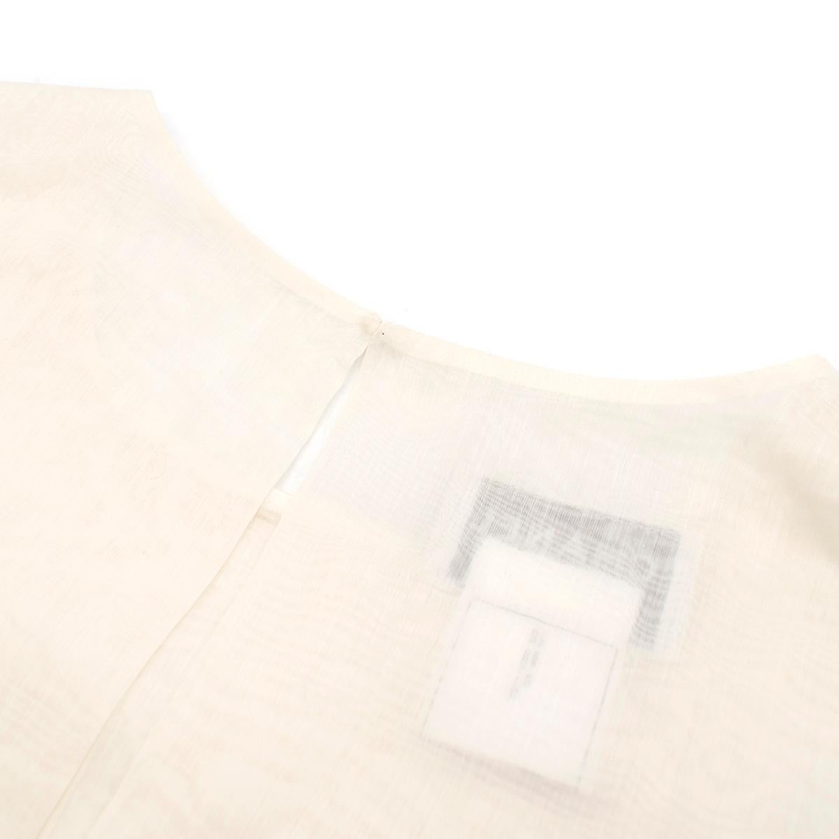 Chanel Cropped White Pleated Silk Top SIZE 40 1