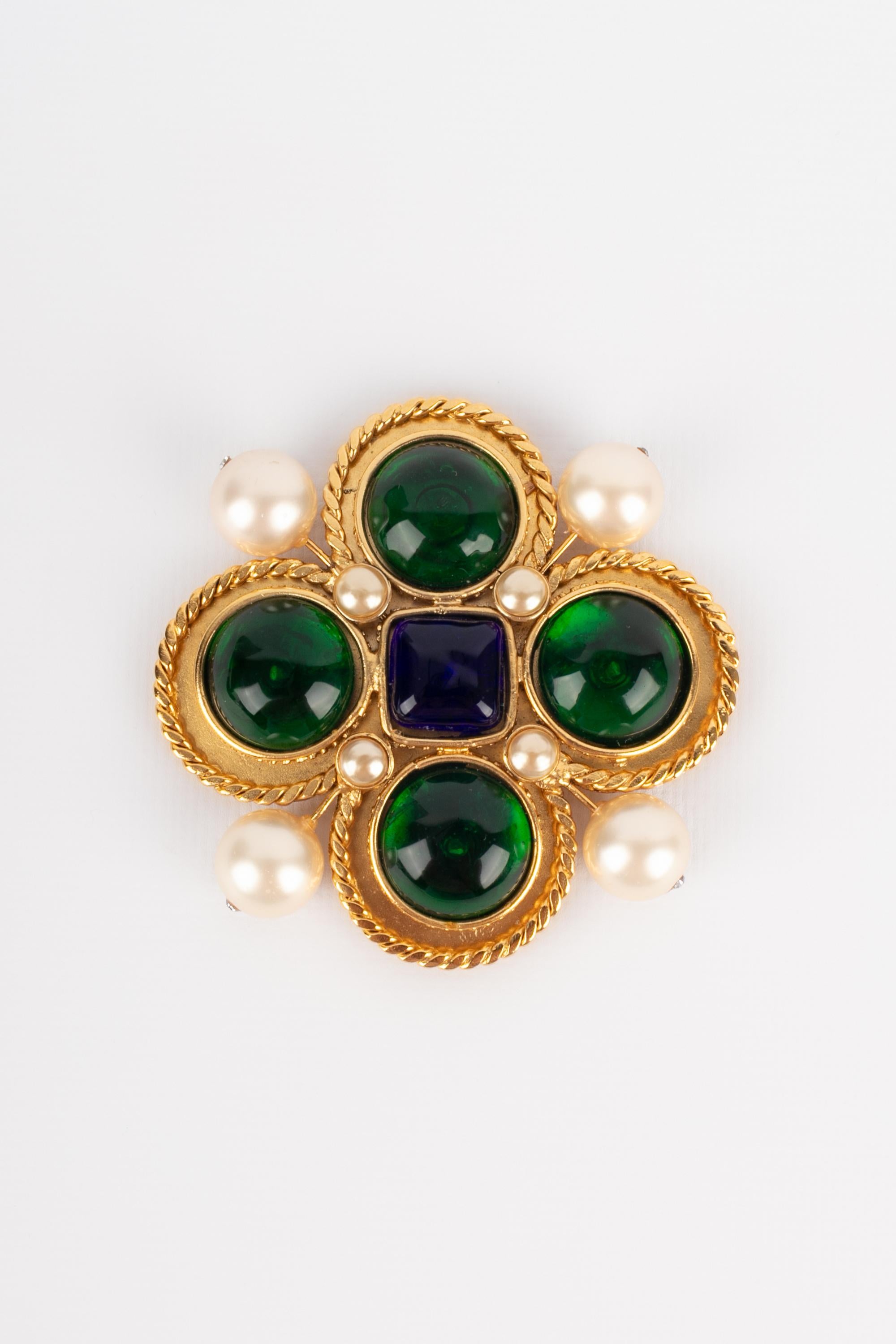 Chanel cross brooch 1990s In Good Condition For Sale In SAINT-OUEN-SUR-SEINE, FR