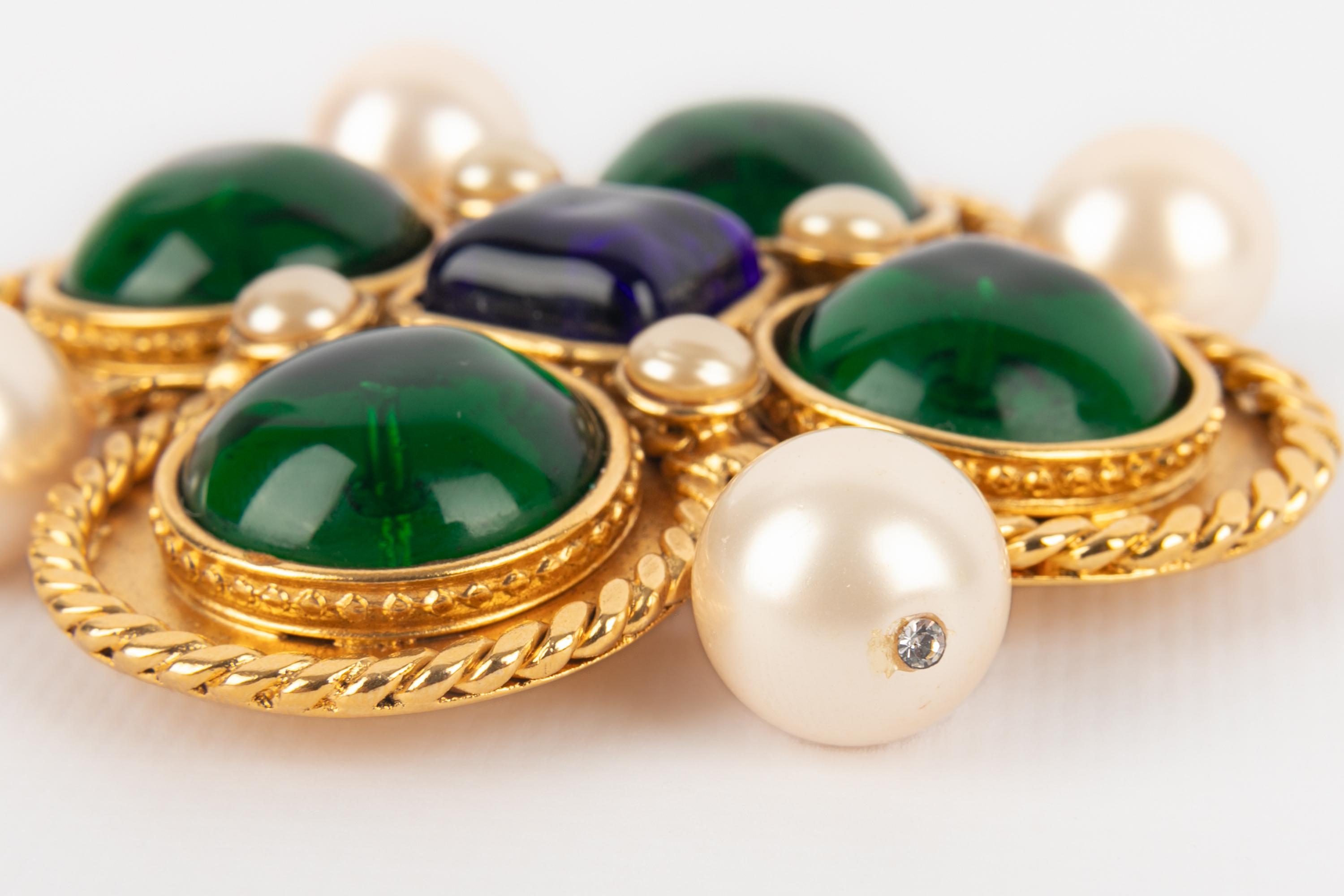 Chanel cross brooch 1990s For Sale 1
