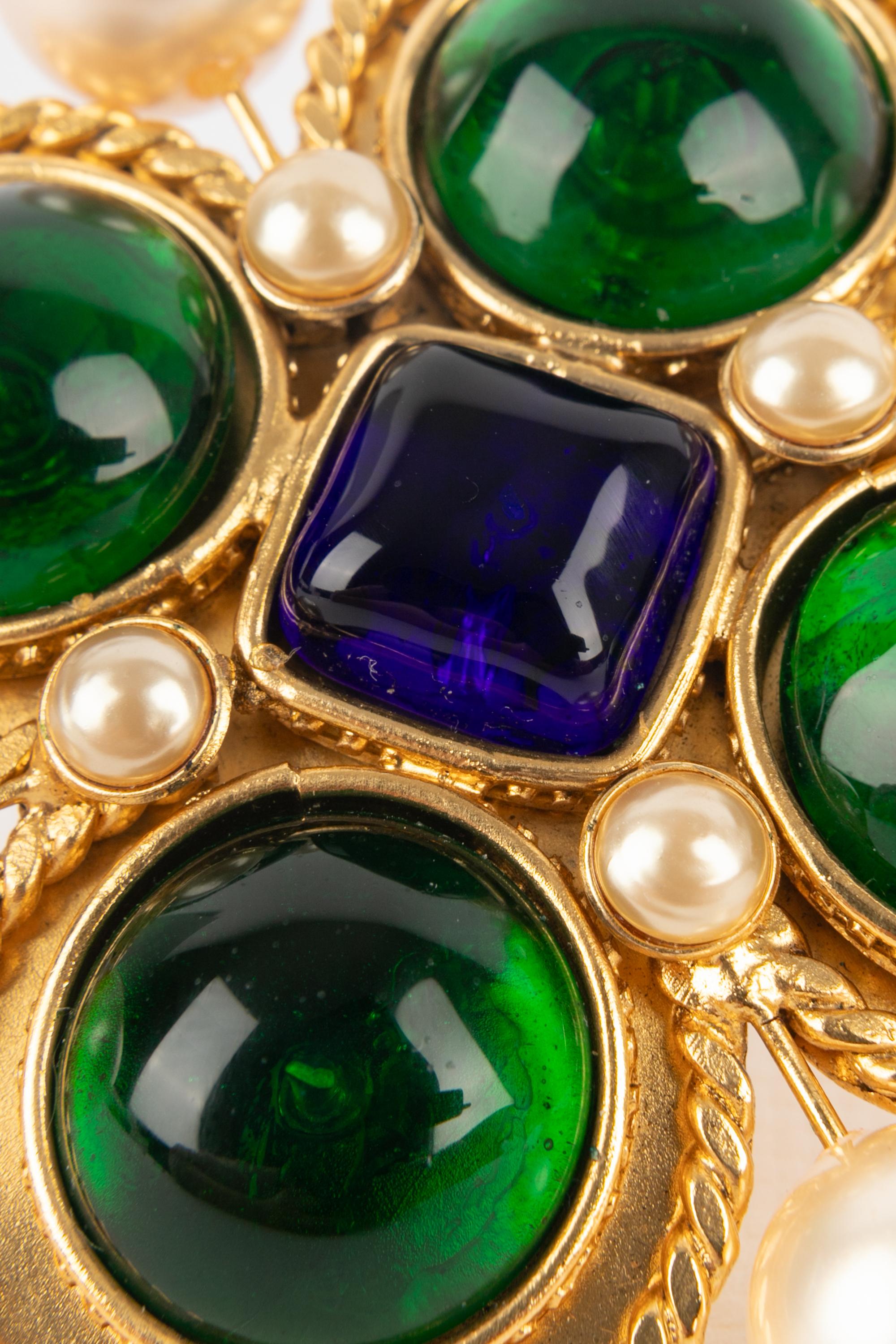 Chanel cross brooch 1990s For Sale 2