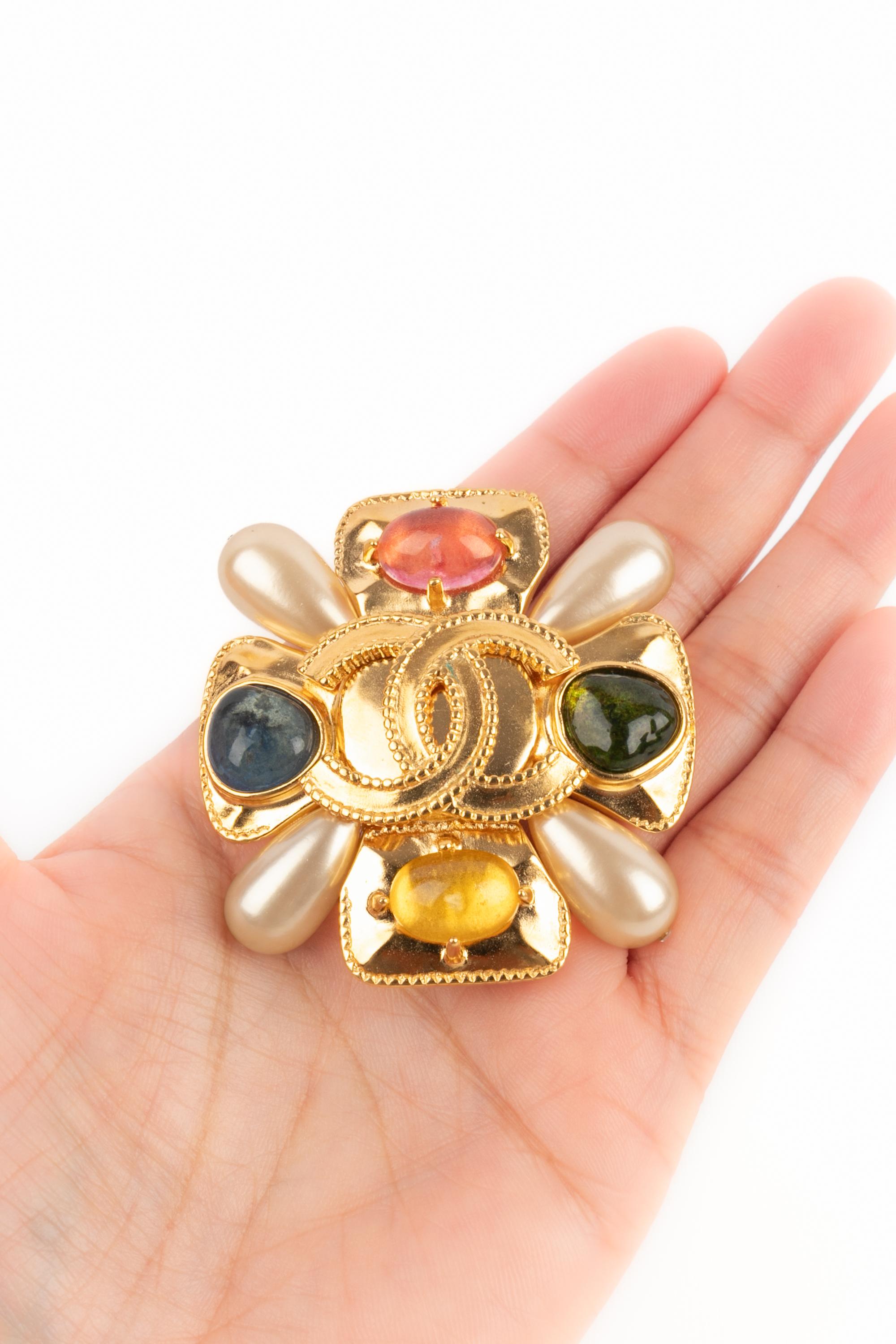 Chanel cross brooch For Sale 6