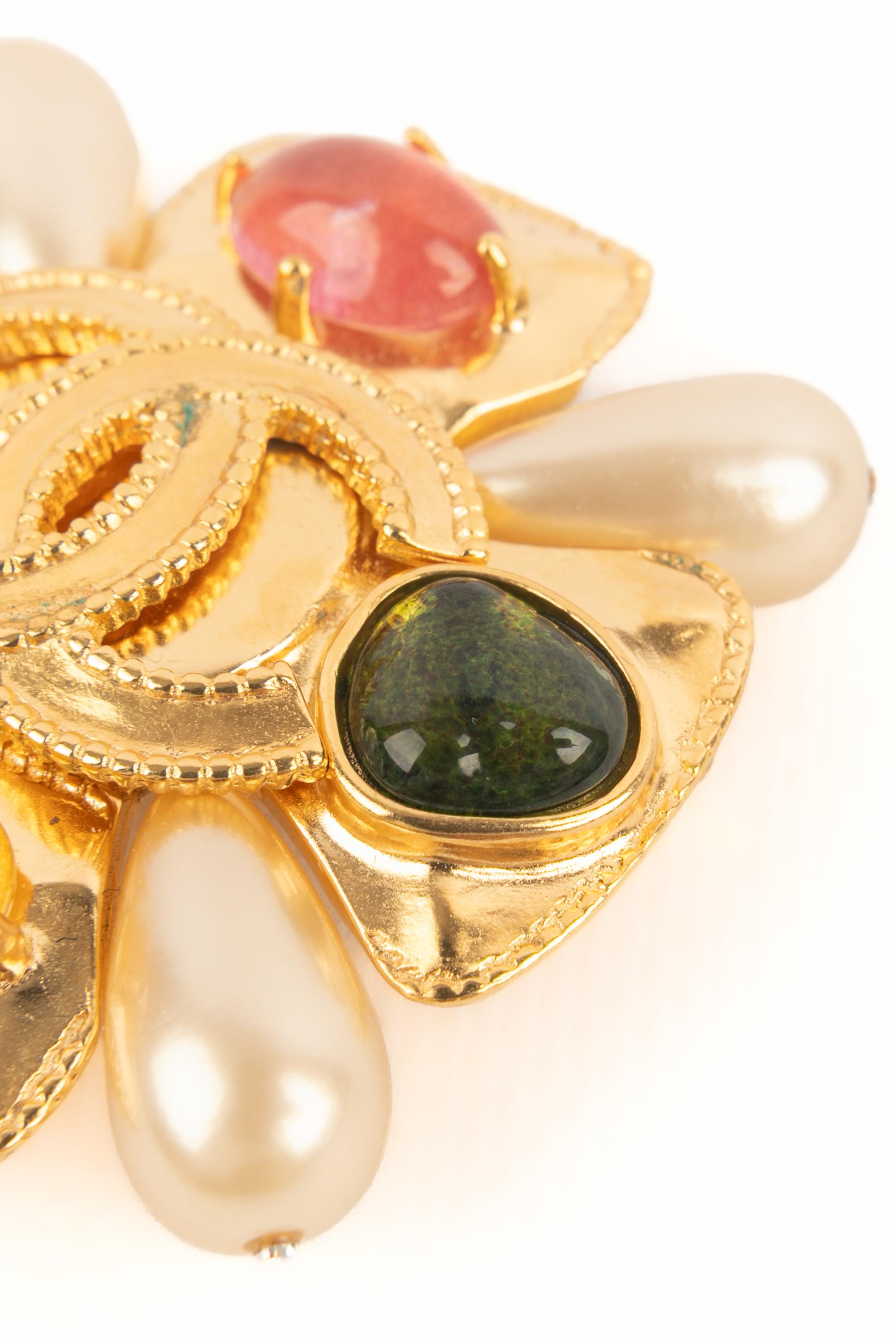 Chanel cross brooch For Sale 1