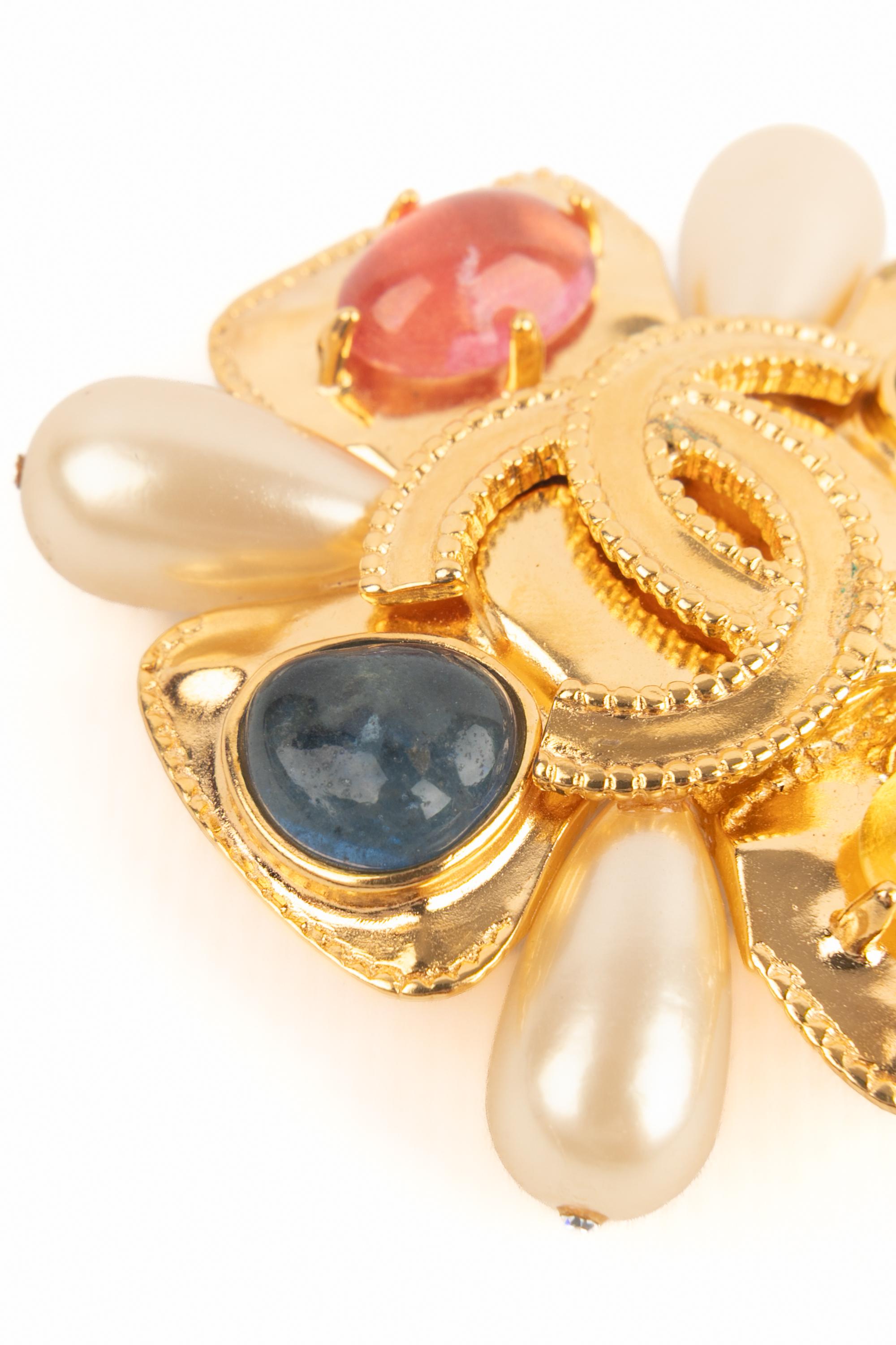 Chanel cross brooch For Sale 3
