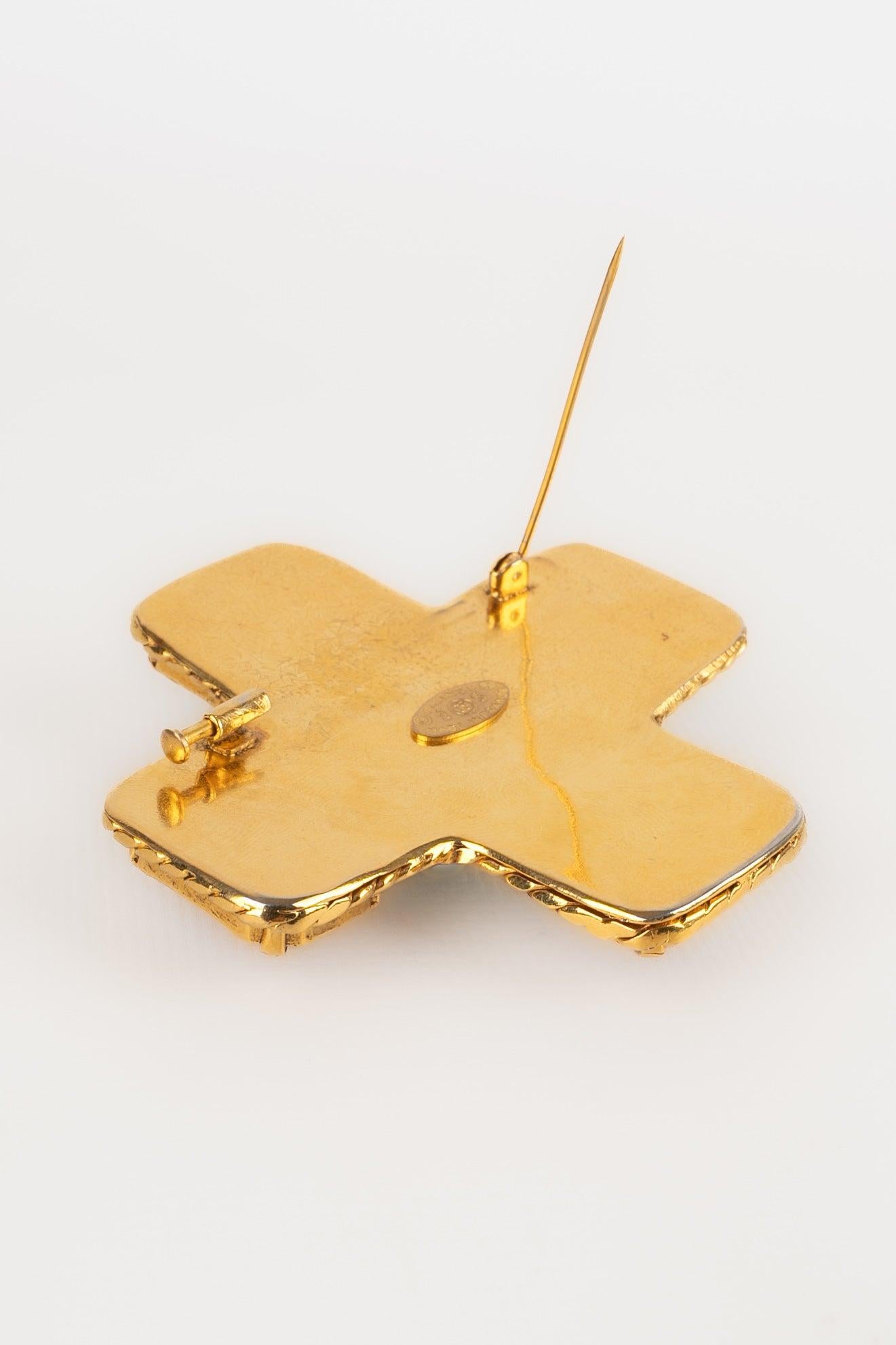 Chanel Cross Brooch with Costume Pearls and Glass Paste Cabochons, 2005 1