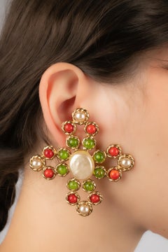 Chanel cross earrings