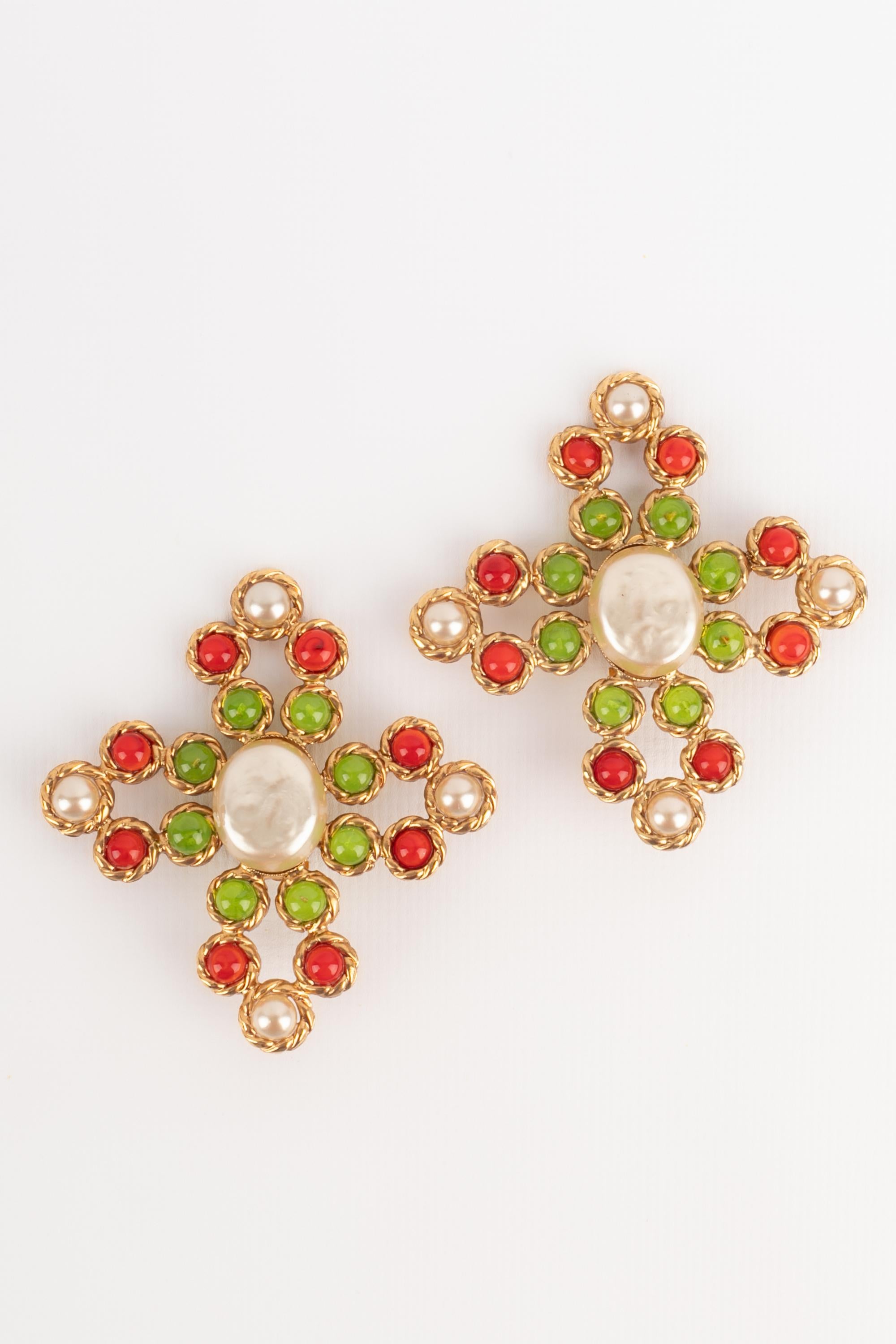 Women's Chanel cross earrings For Sale