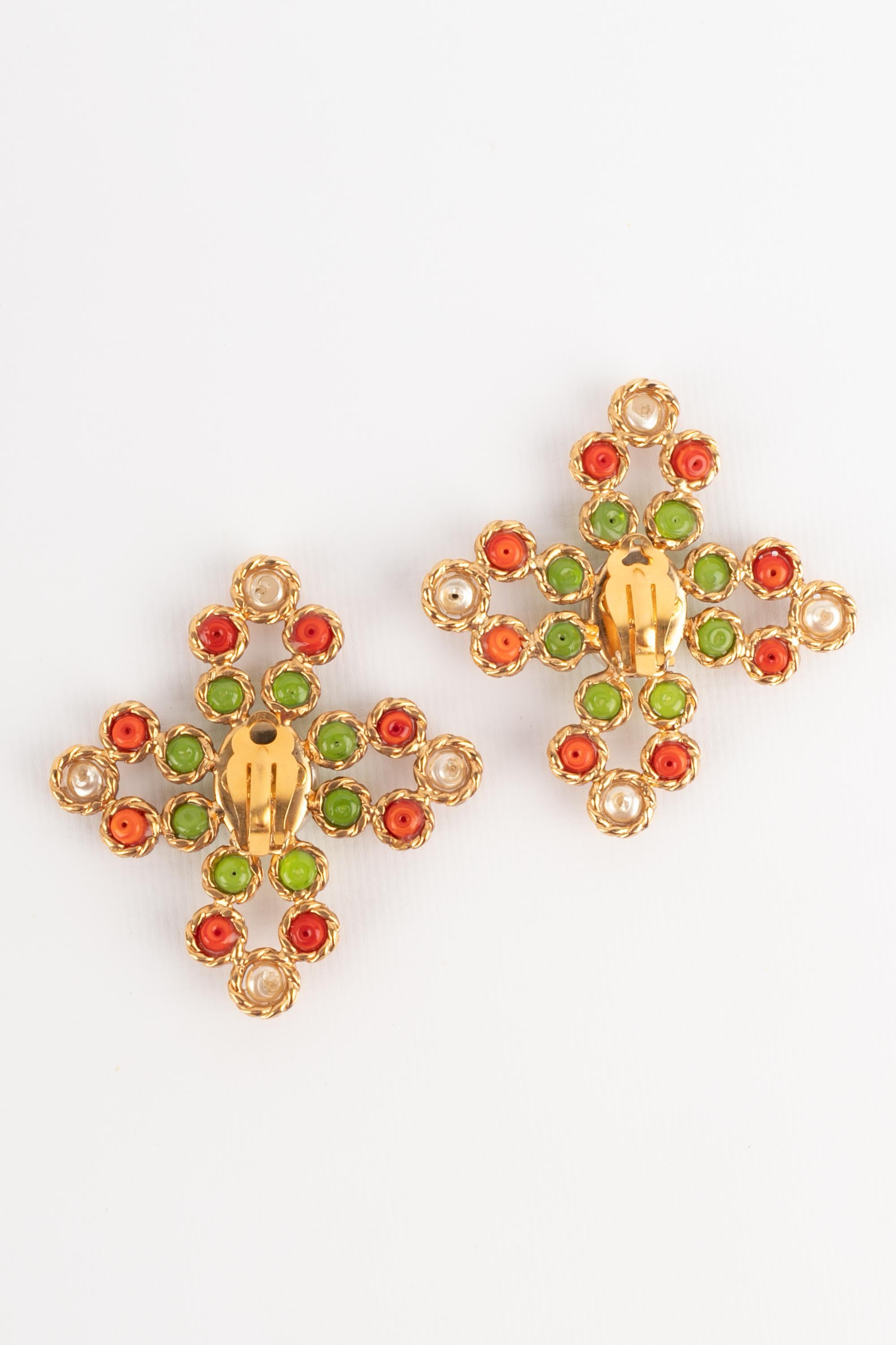 Chanel cross earrings For Sale 1