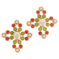 Vintage Chanel cross earrings