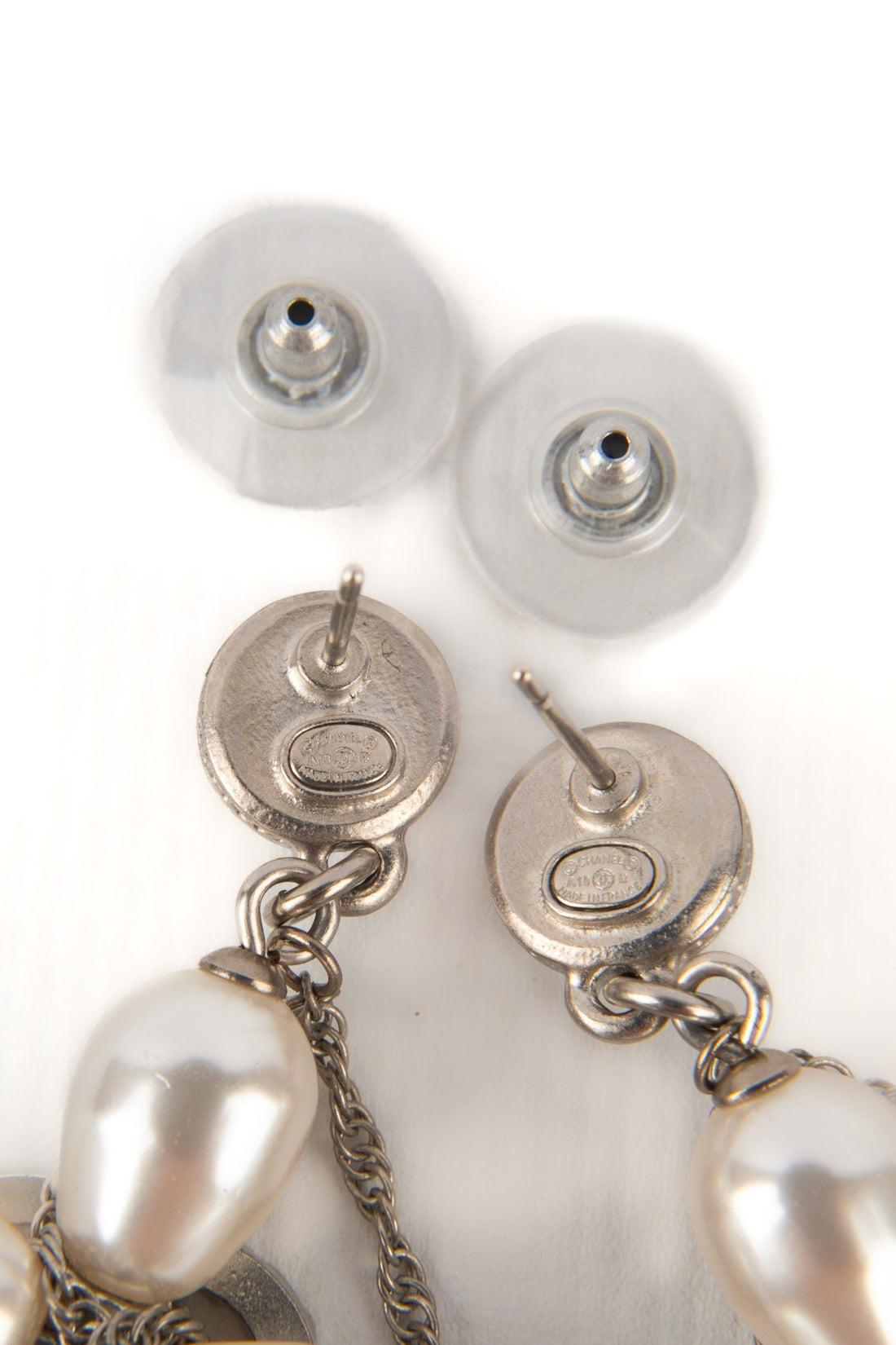 Chanel Cross Earrings with Pearls, 2018 2