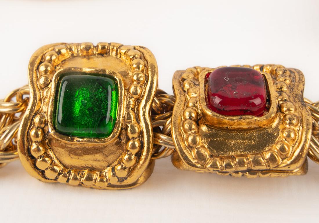 Collana Chanel a doppia catena in metallo dorato, 1996 in vendita 6