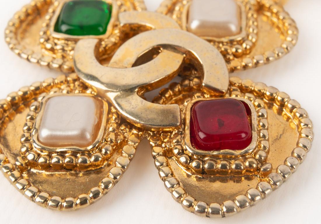 Donna Collana Chanel a doppia catena in metallo dorato, 1996 in vendita