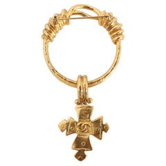 Chanel Cross Motif Coco Mark Brooch 2004 24kt gold plated