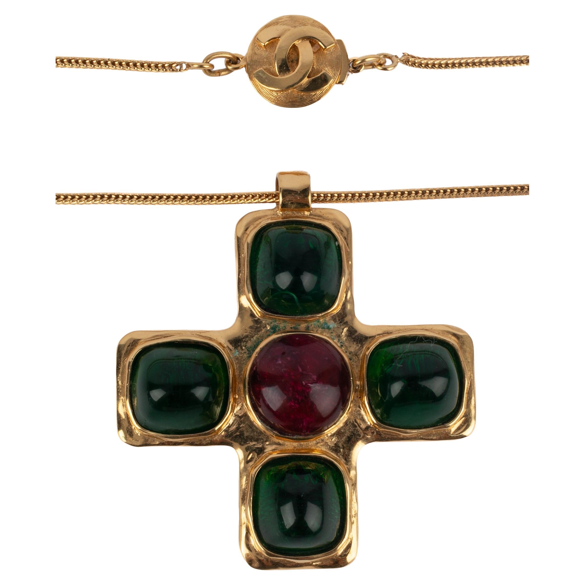 Chanel cross necklace 1984s For Sale