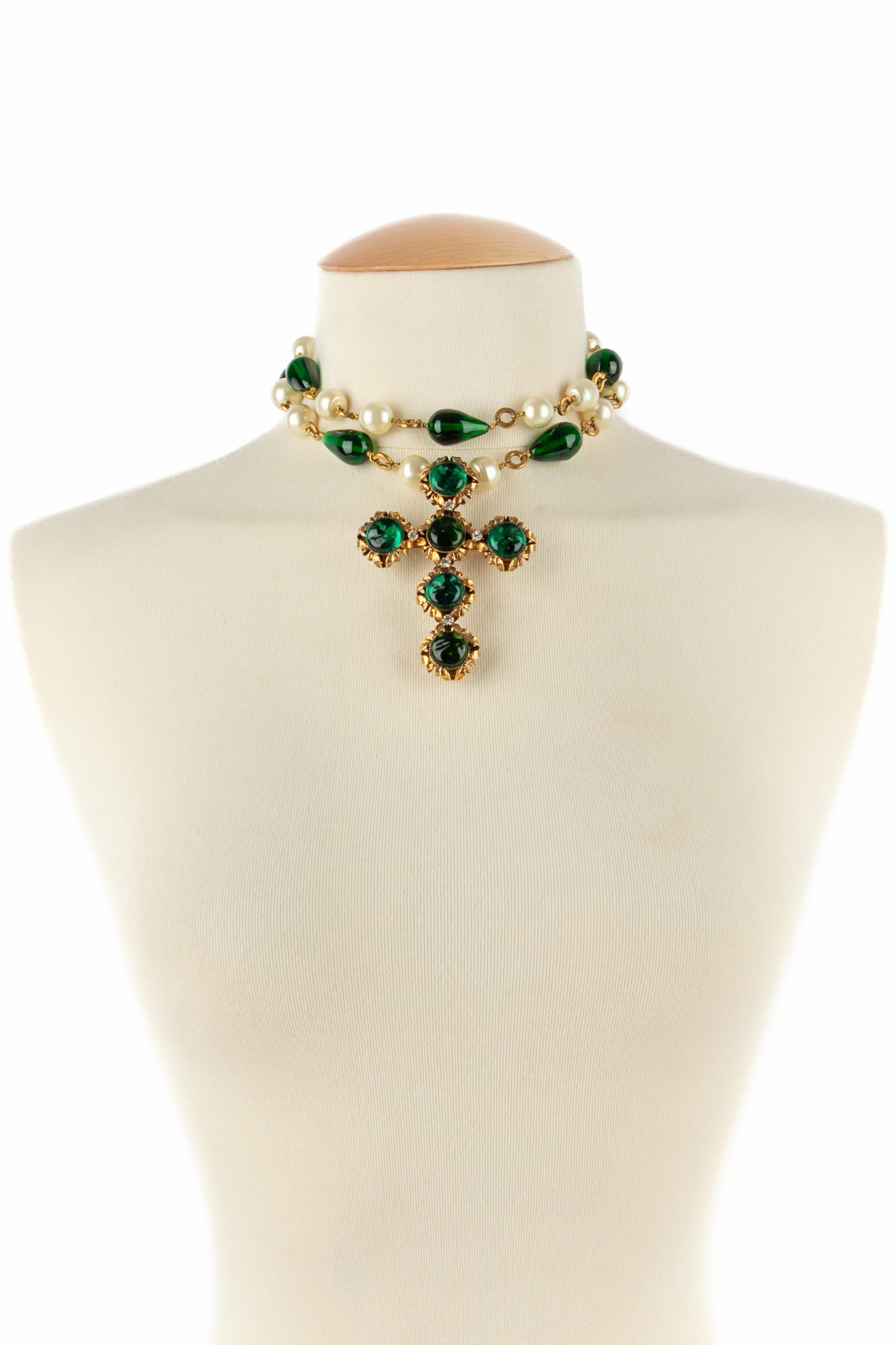 Chanel cross necklace 1994 For Sale 9