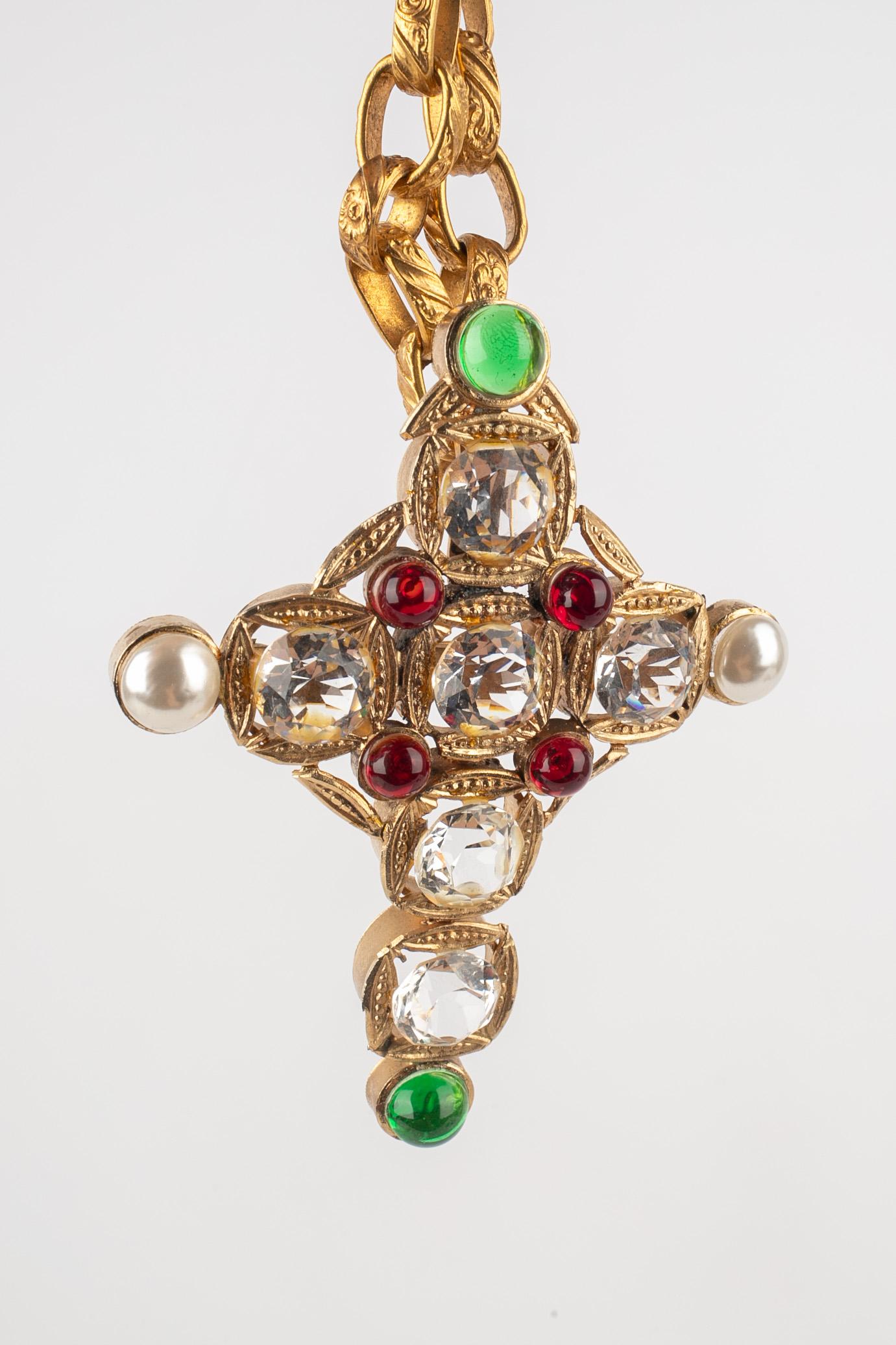 Collana con croce di Chanel (attribuita a) in vendita 2