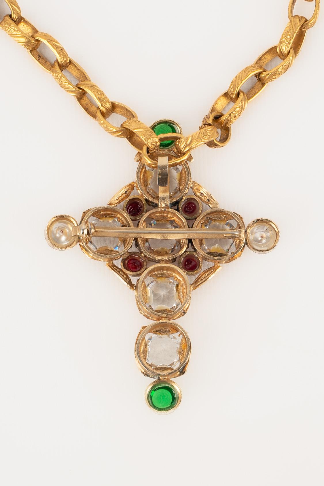 Collana con croce di Chanel (attribuita a) in vendita 3