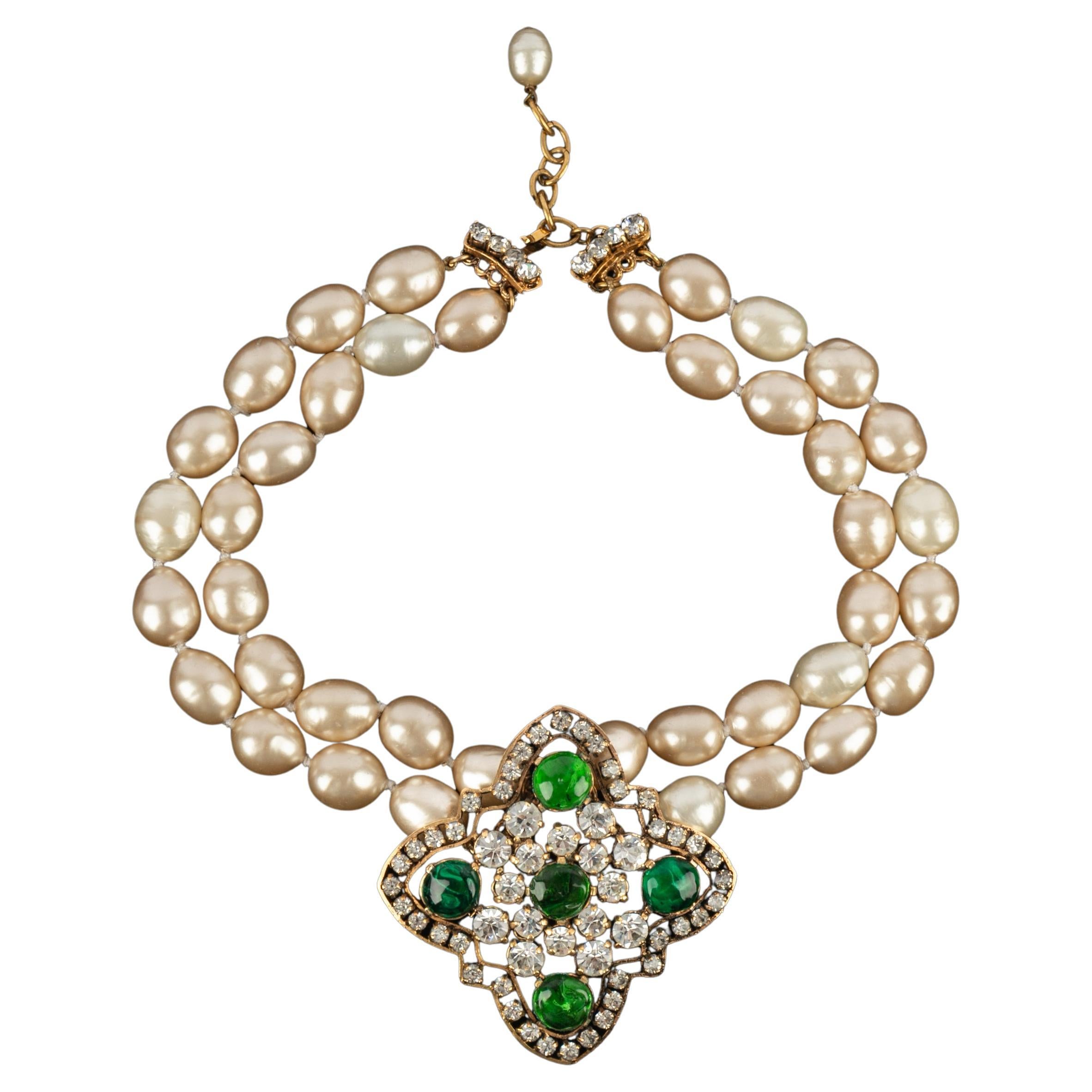 Chanel cross necklace Haute Couture For Sale