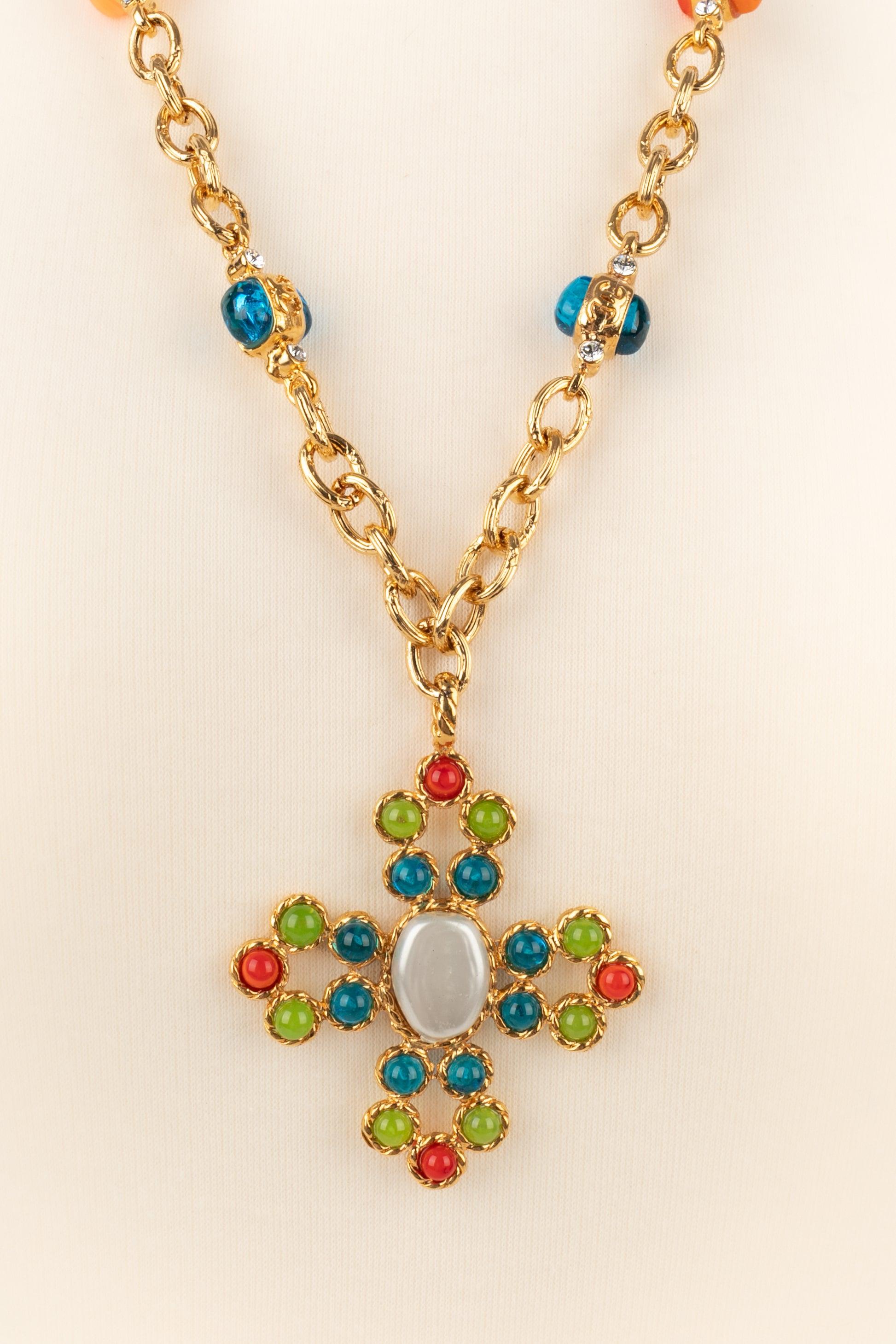 Chanel Cross Necklace with Cross Pendant, Early 1990s In Excellent Condition In SAINT-OUEN-SUR-SEINE, FR